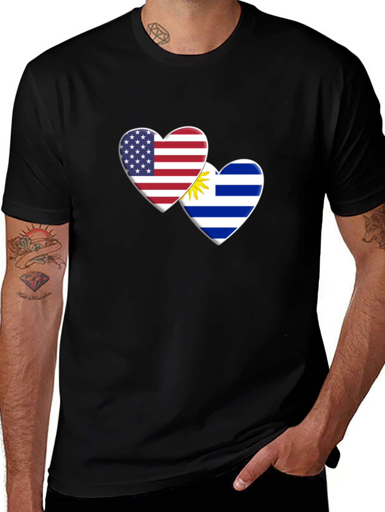USA Uruguay Love Heart T-Shirt