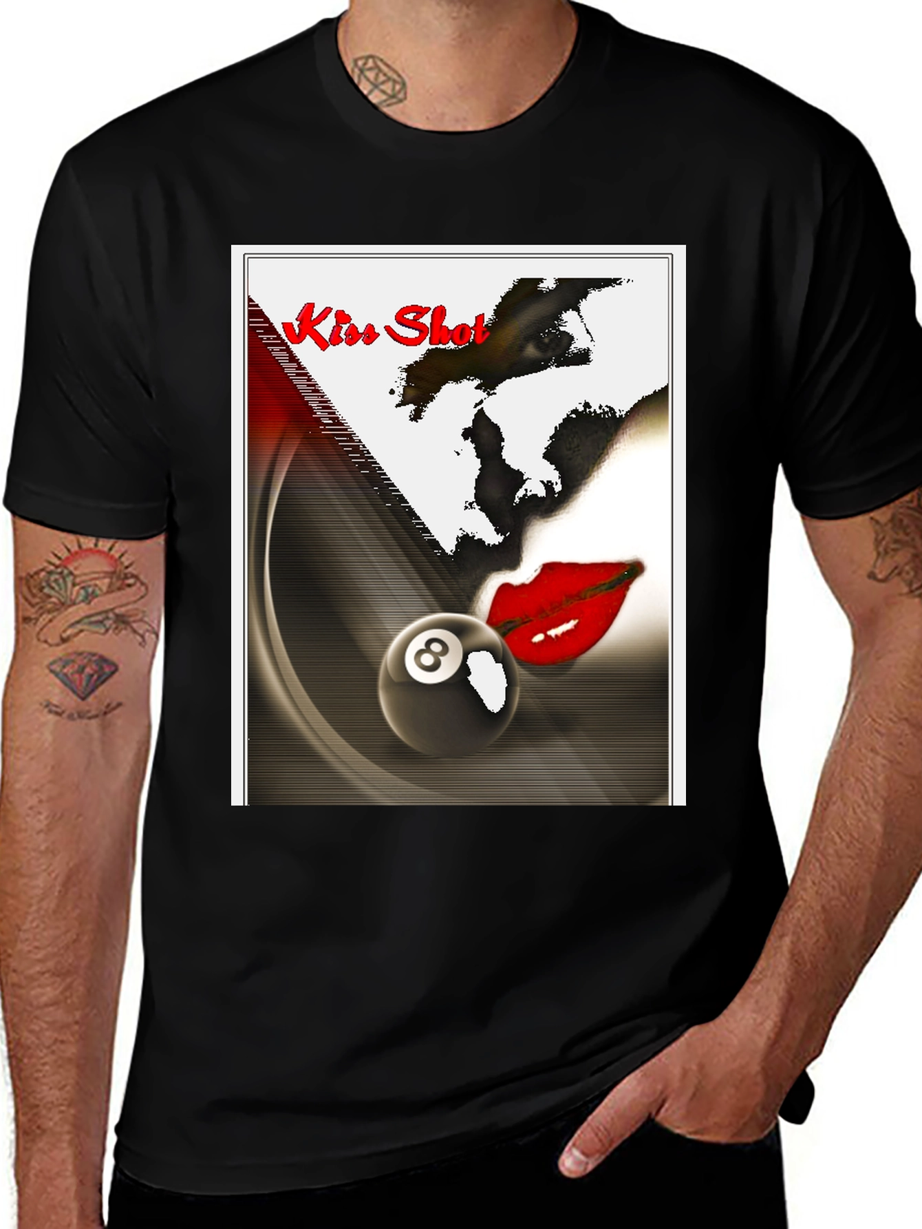 Kiss Shot Billiards T-Shirt - Eight Ball Graphic Tee