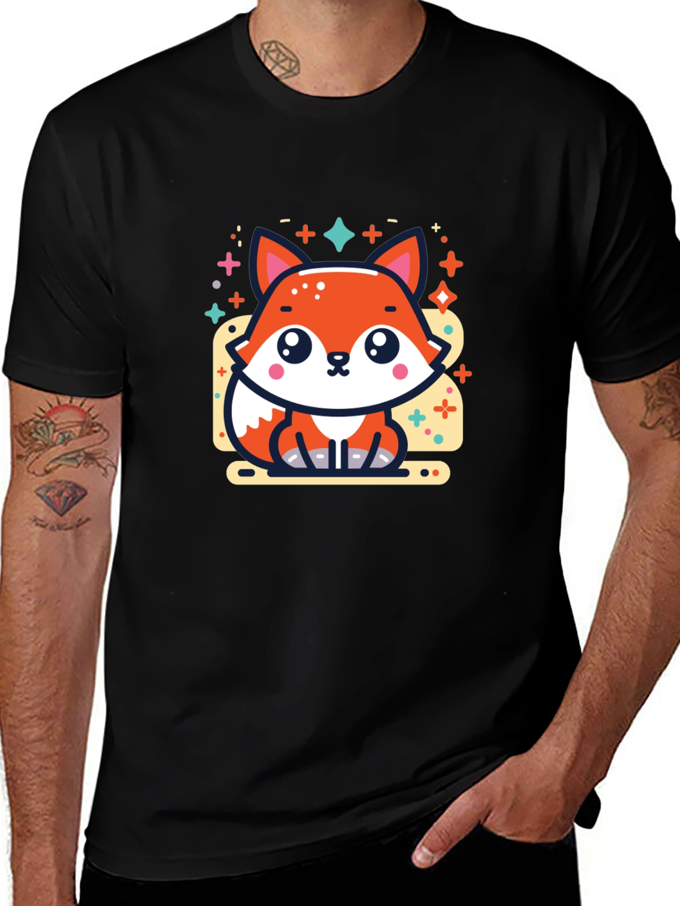 Variant 30 of Cute Kawaii Fox Graphic Tee