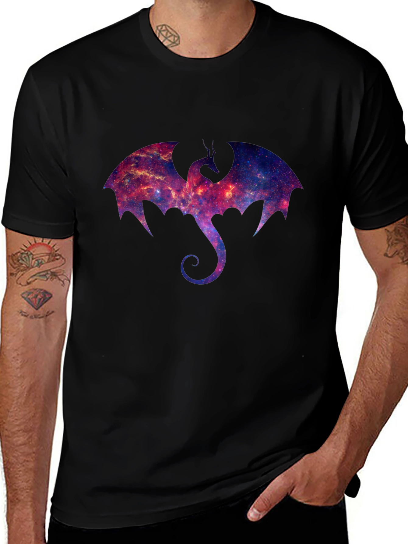 Variant 12 of Galaxy Dragon Graphic T-Shirt