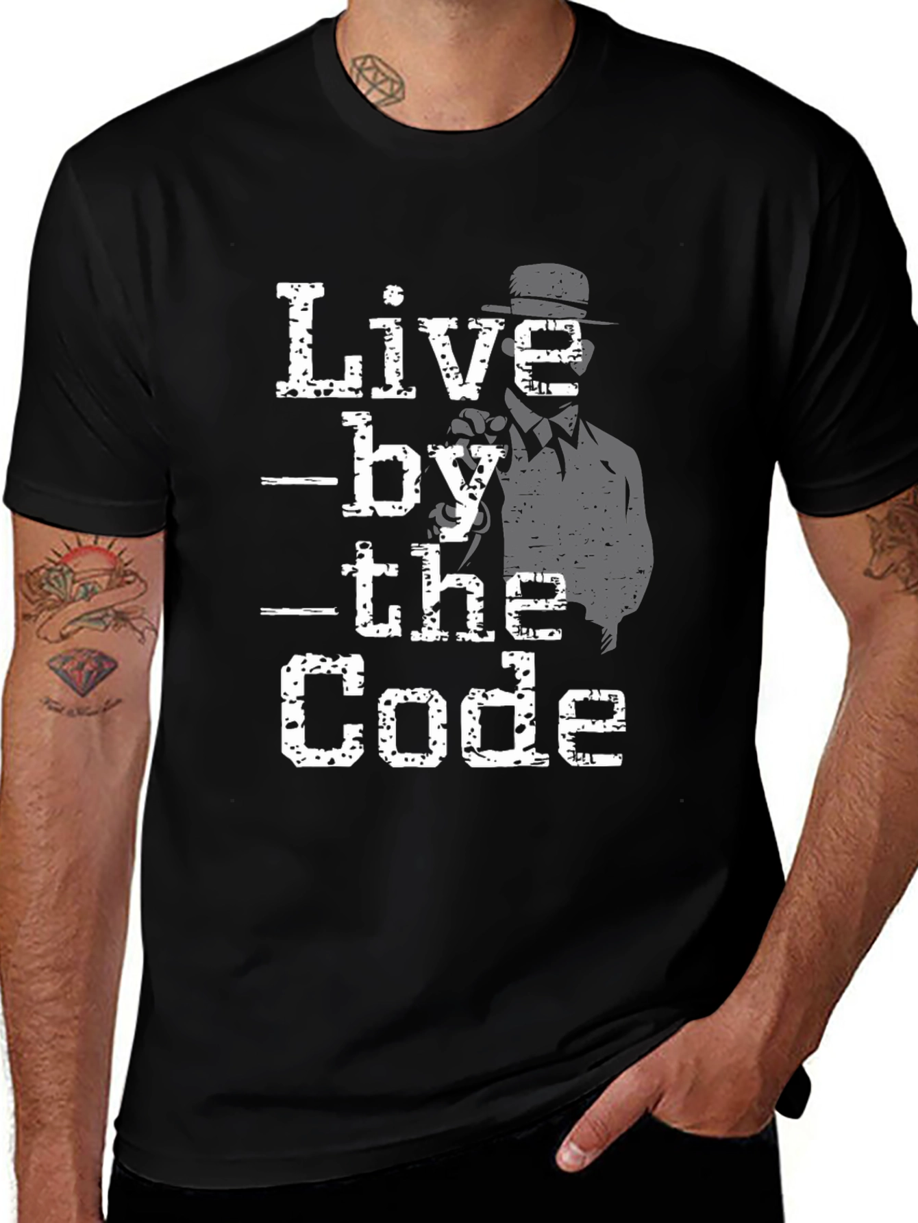Variant 20 of Live By The Code Graphic Tee - Black