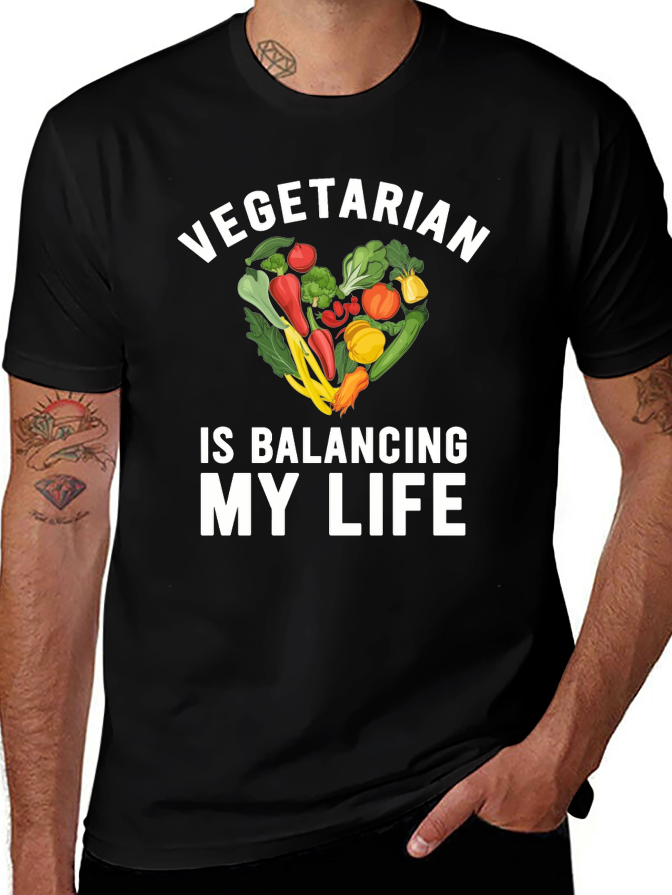 Variant 19 of Vegetarian Balancing My Life T-Shirt
