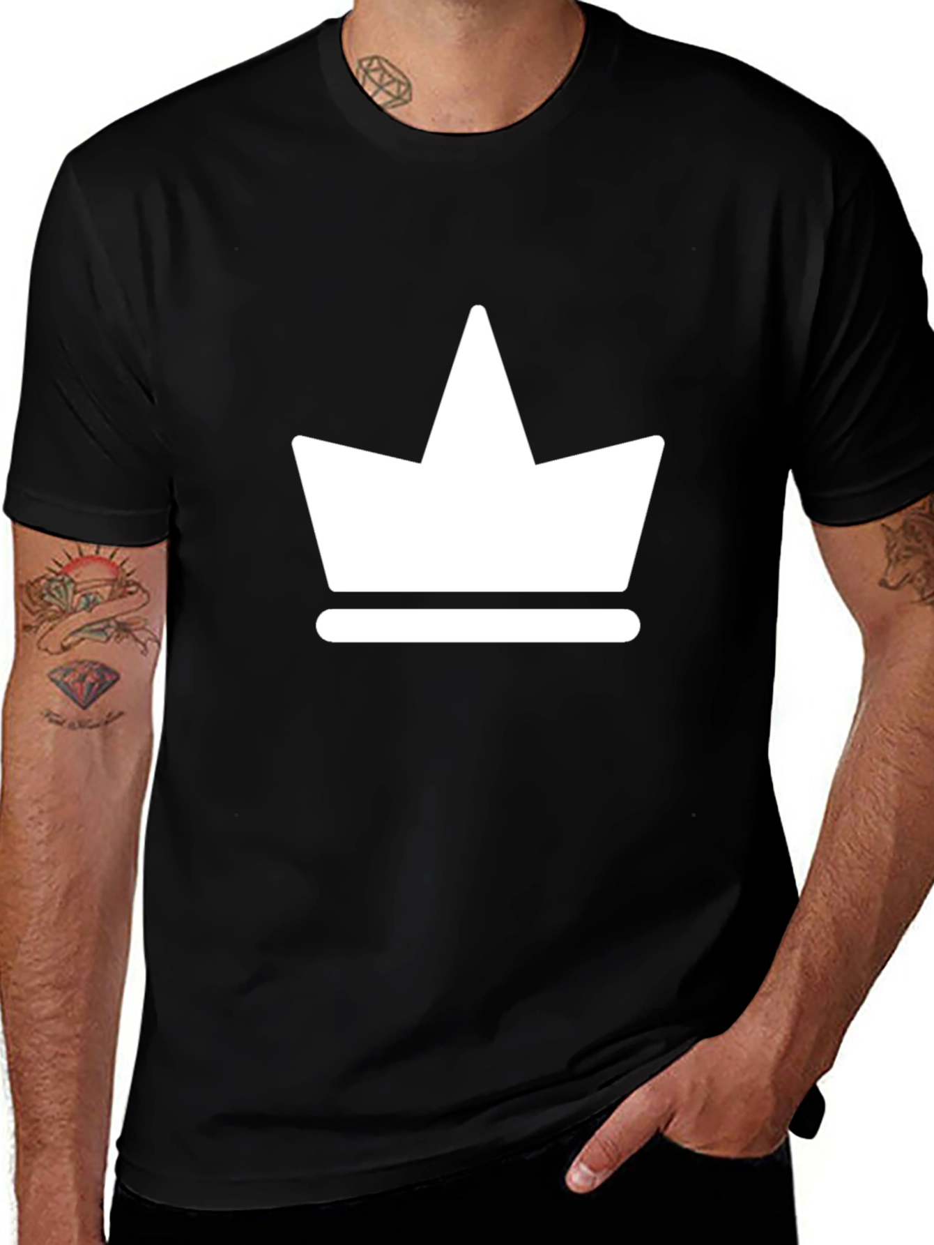 Variant 26 of Crown Graphic Tee - Stylish Black Cotton T-Shirt