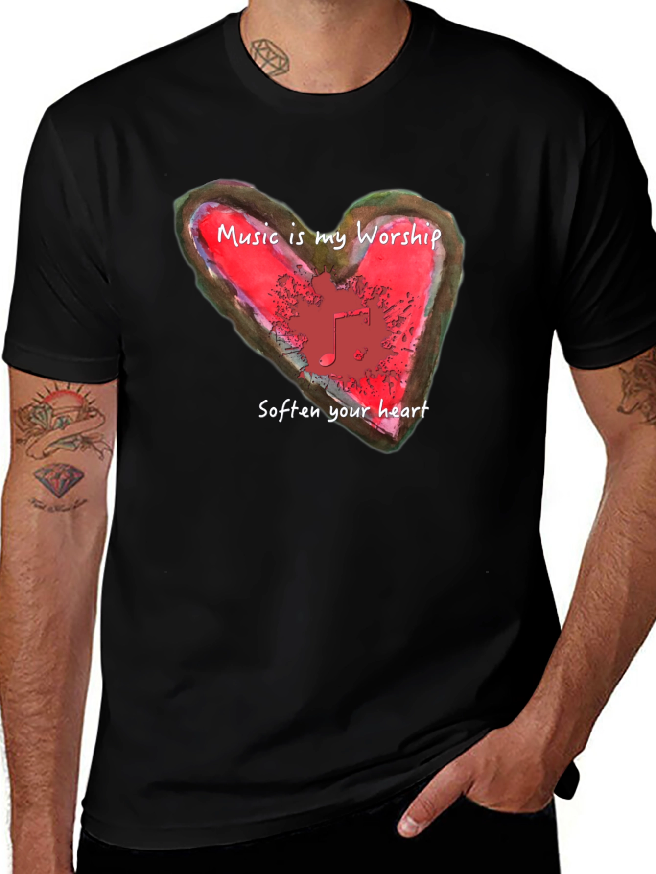 Variant 26 of Music is My Worship Heart T-Shirt