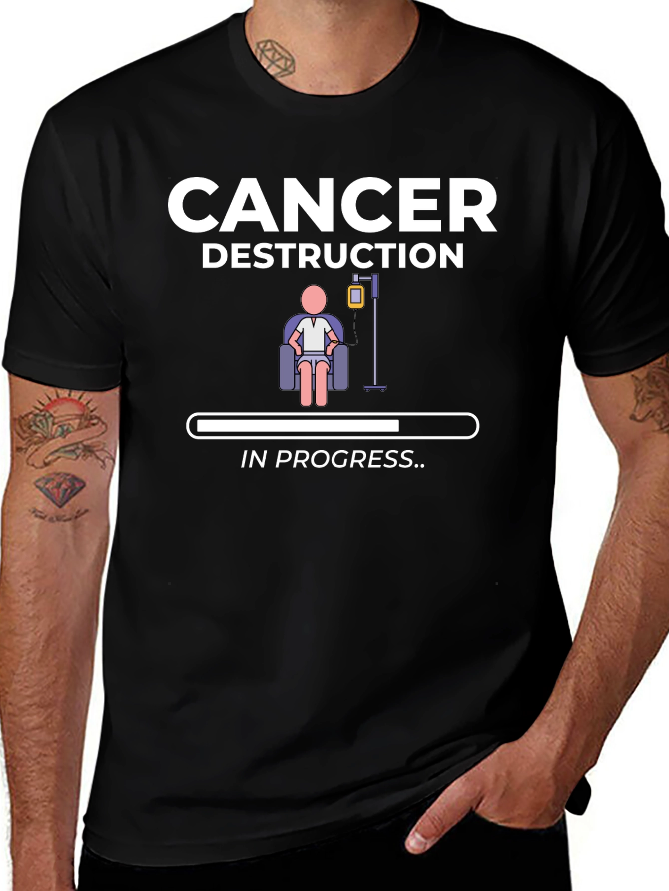 Variant 13 of Cancer Destruction in Progress Black T-Shirt
