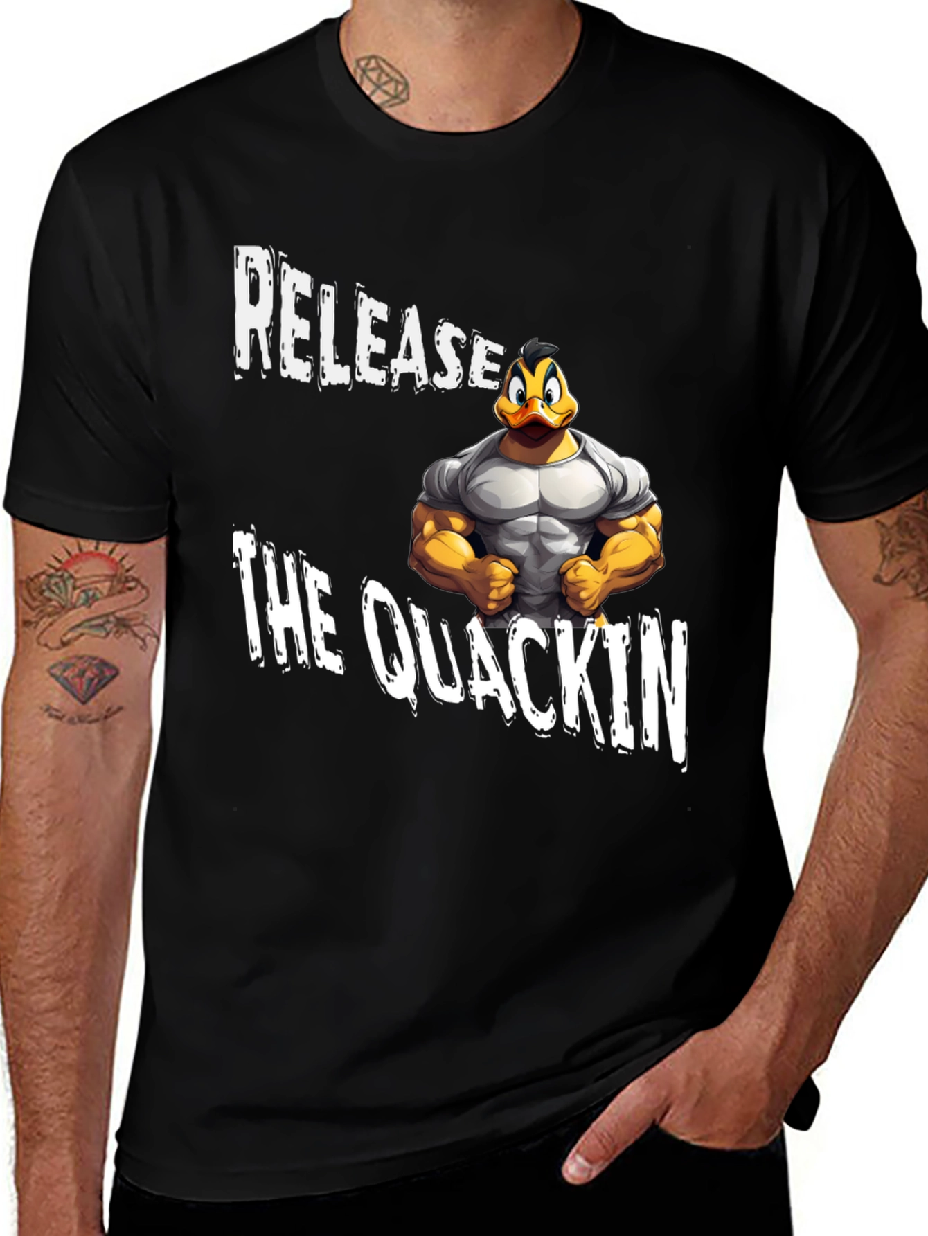 Variant 7 of Release the Quackin' Black Graphic T-Shirt