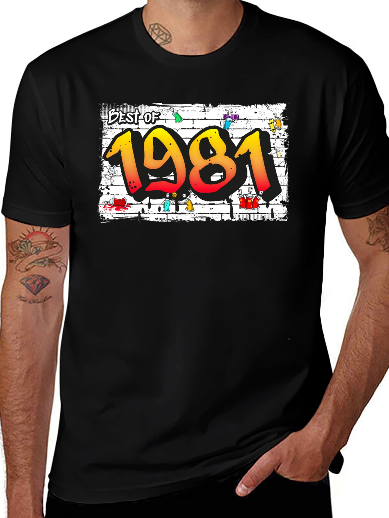 Variant 27 of Best of 1981 Graffiti Style Graphic T-Shirt