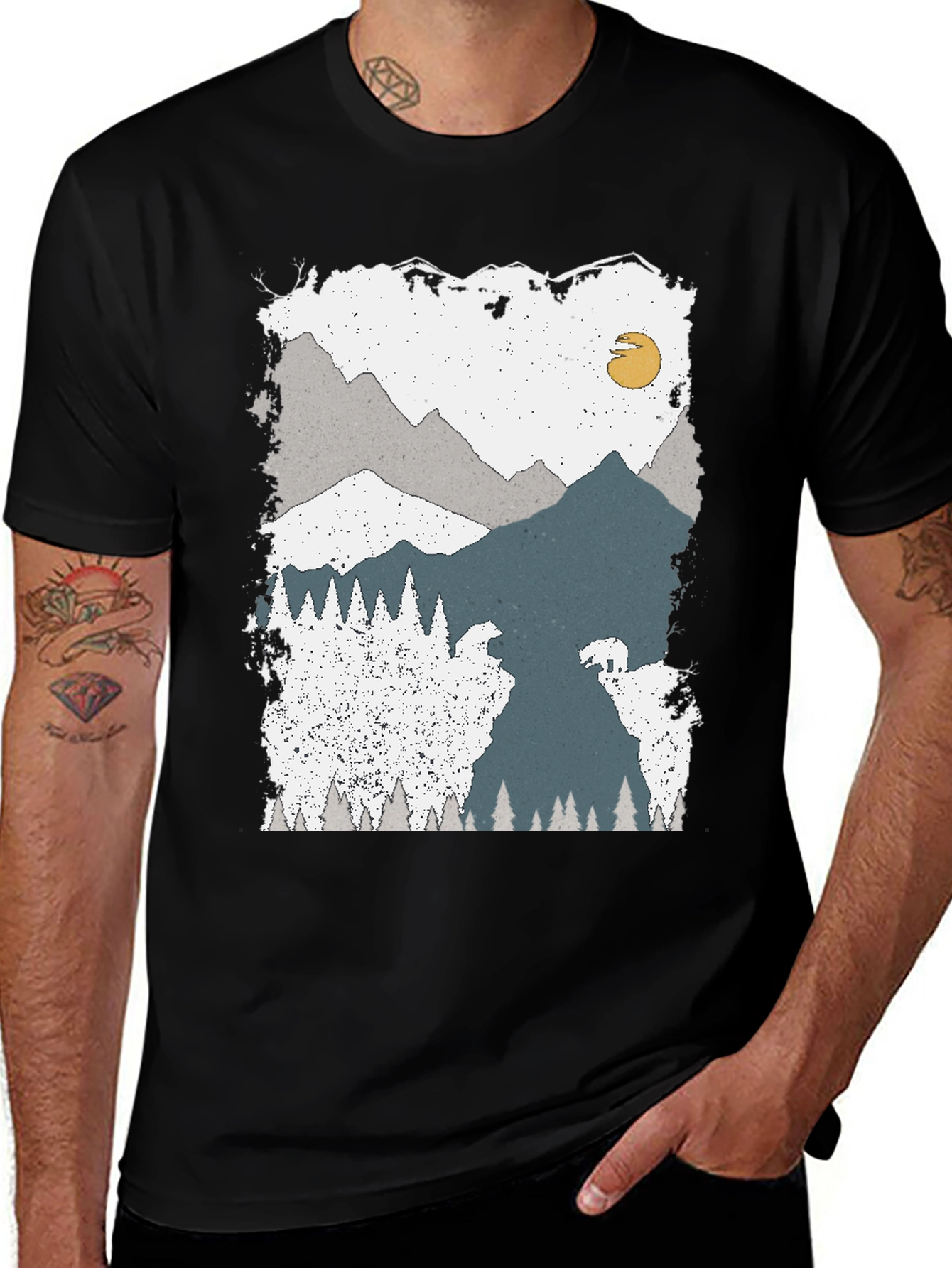 Variant 25 of Mountain Scene Graphic T-Shirt