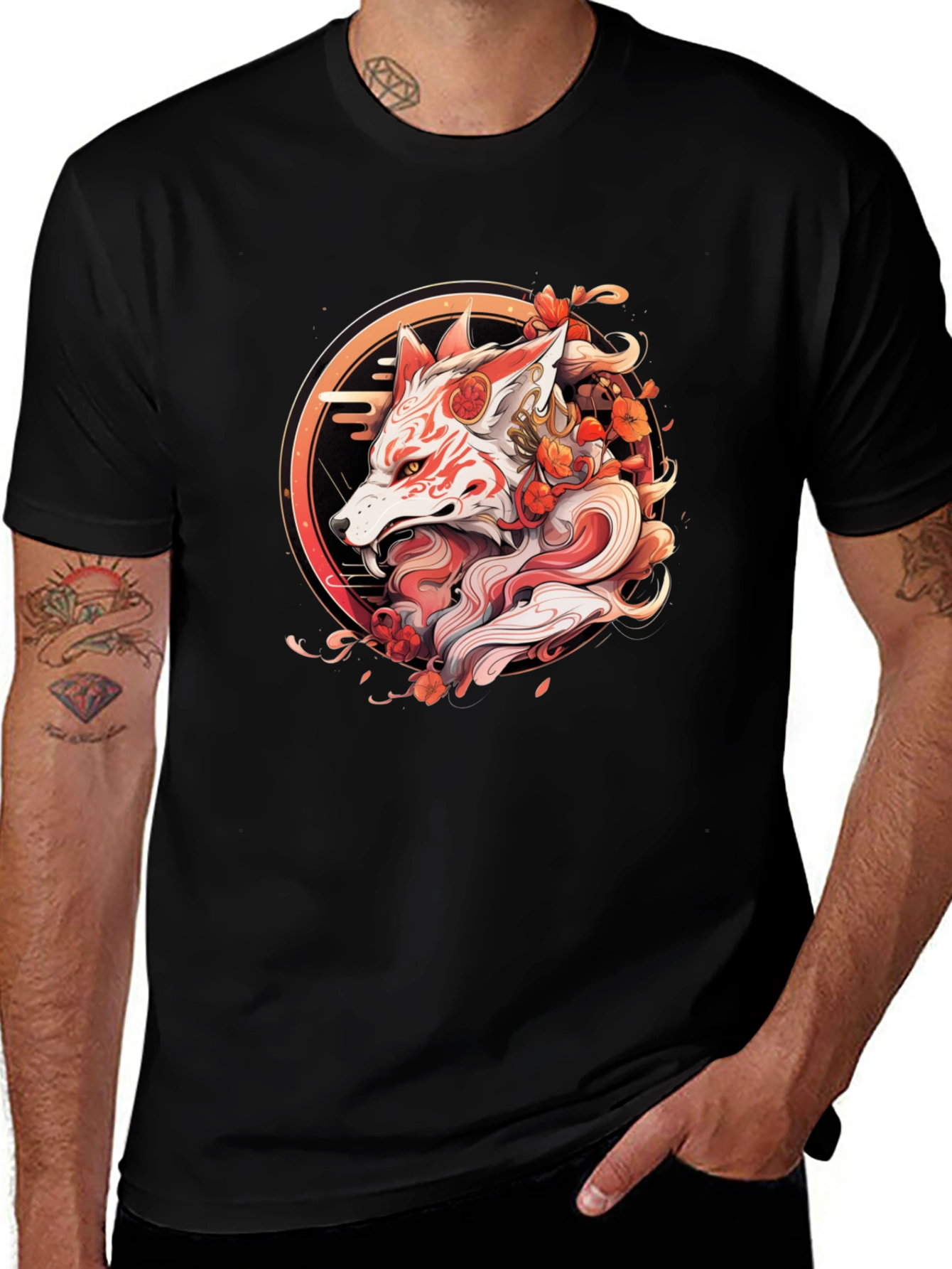 Variant 18 of Japanese Fox Mask T-Shirt - Urban Style