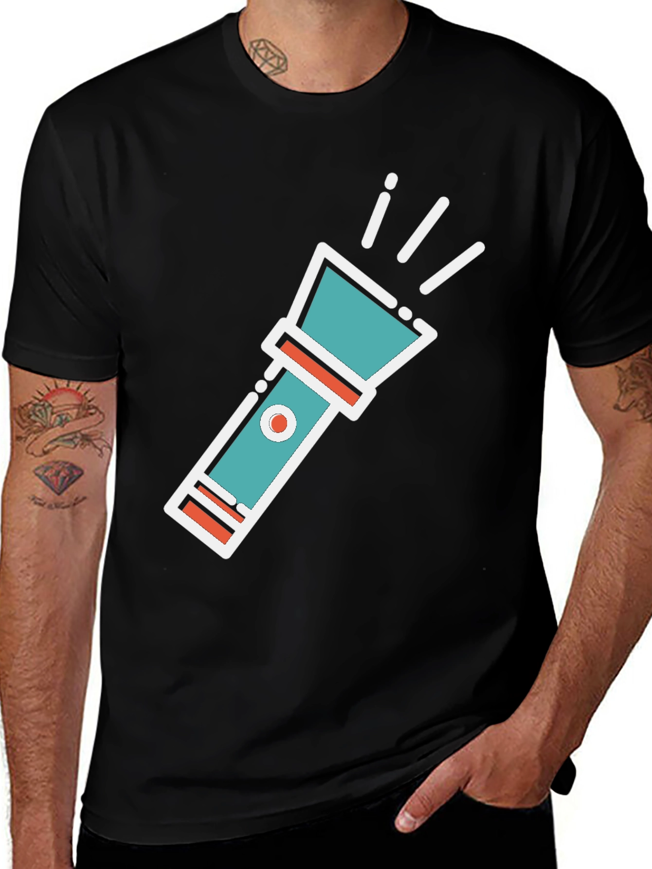 Variant 10 of Flashlight Graphic Tee - Unique Design