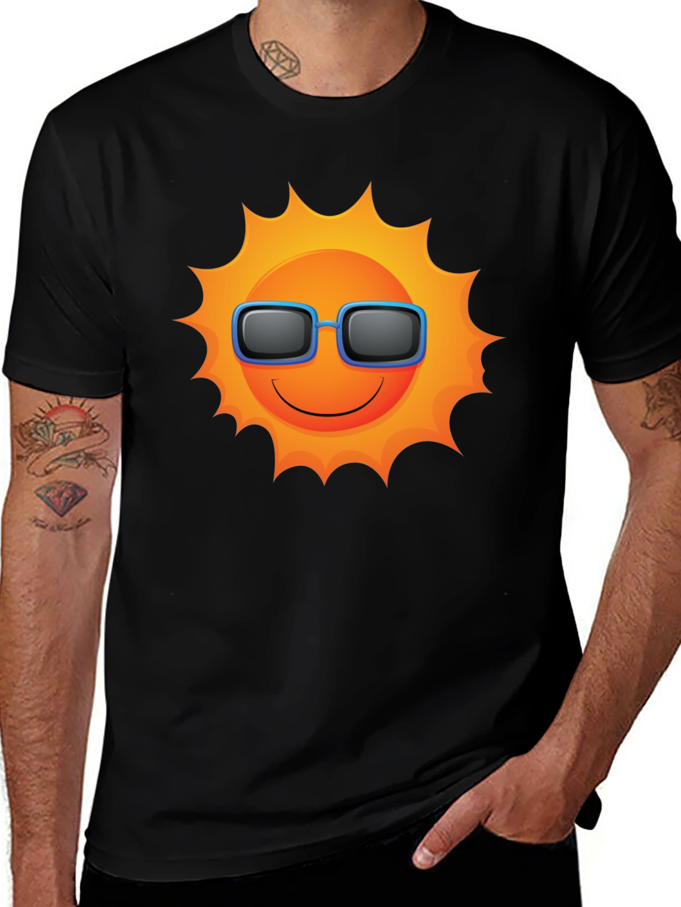 Variant 30 of Cool Sun Graphic T-Shirt - Black Short Sleeve Tee