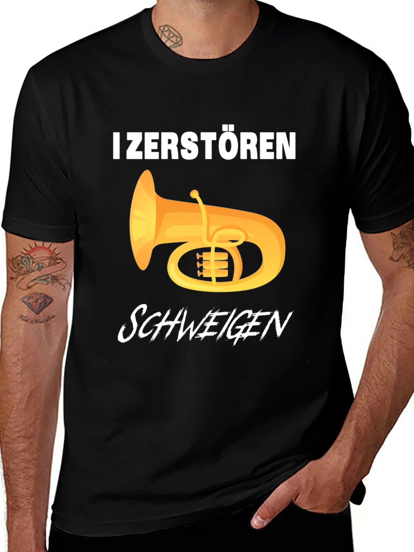 Variant 24 of I Zerstoren Schweigen Tuba Player Graphic Tee