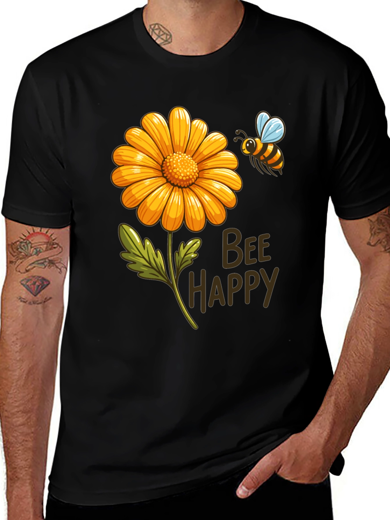 Bee Happy Graphic T-Shirt - Comfort & Style