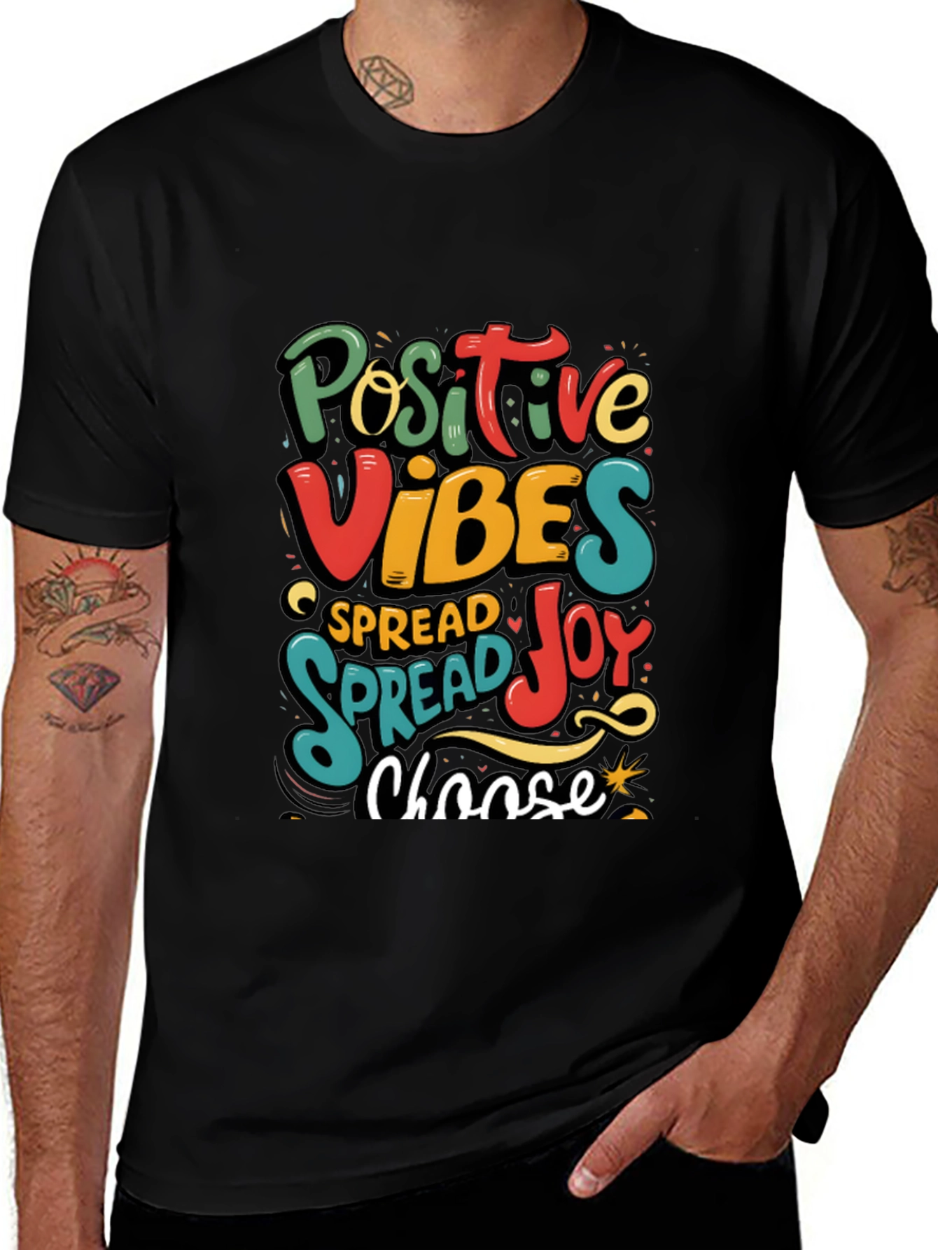 Variant 8 of Positive Vibes Graphic Tee - Spread Joy T-Shirt