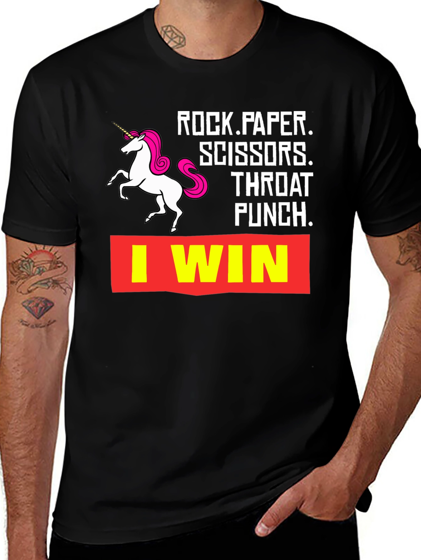 Variant 7 of Rock Paper Scissors Throat Punch I Win T-Shirt