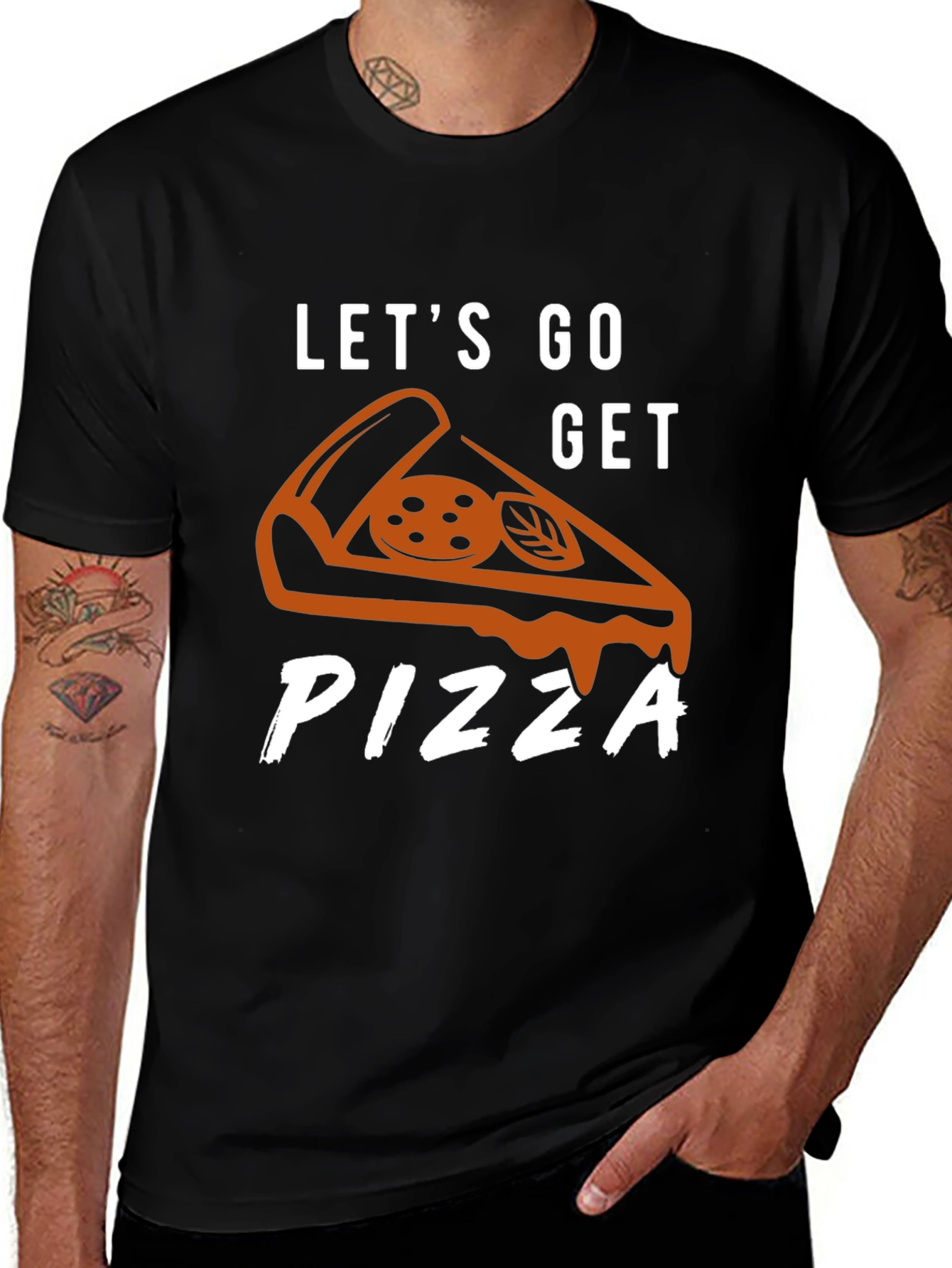 Variant 7 of Let's Go Get Pizza Graphic Tee - Unisex Crewneck