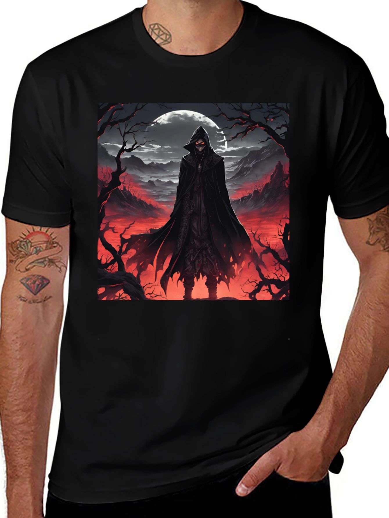 Variant 14 of Grim Reaper Graphic Tee - Dark Fantasy T-Shirt