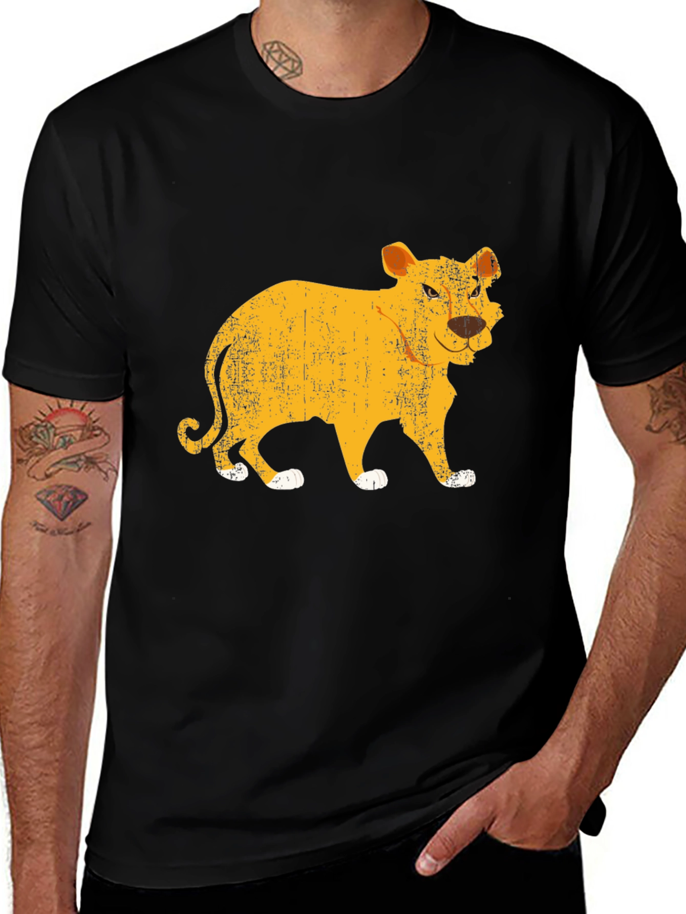 Variant 18 of Cool Lion Graphic Black T-Shirt