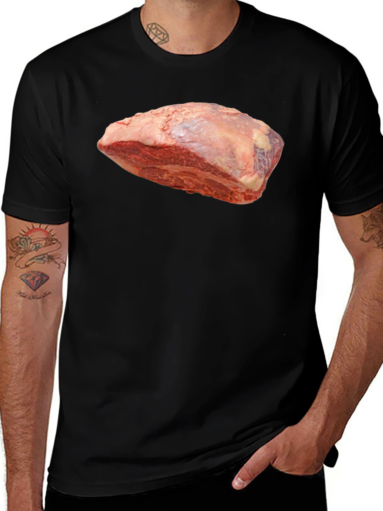 Variant 13 of Meat Lover's Black T-Shirt - Novelty Tee
