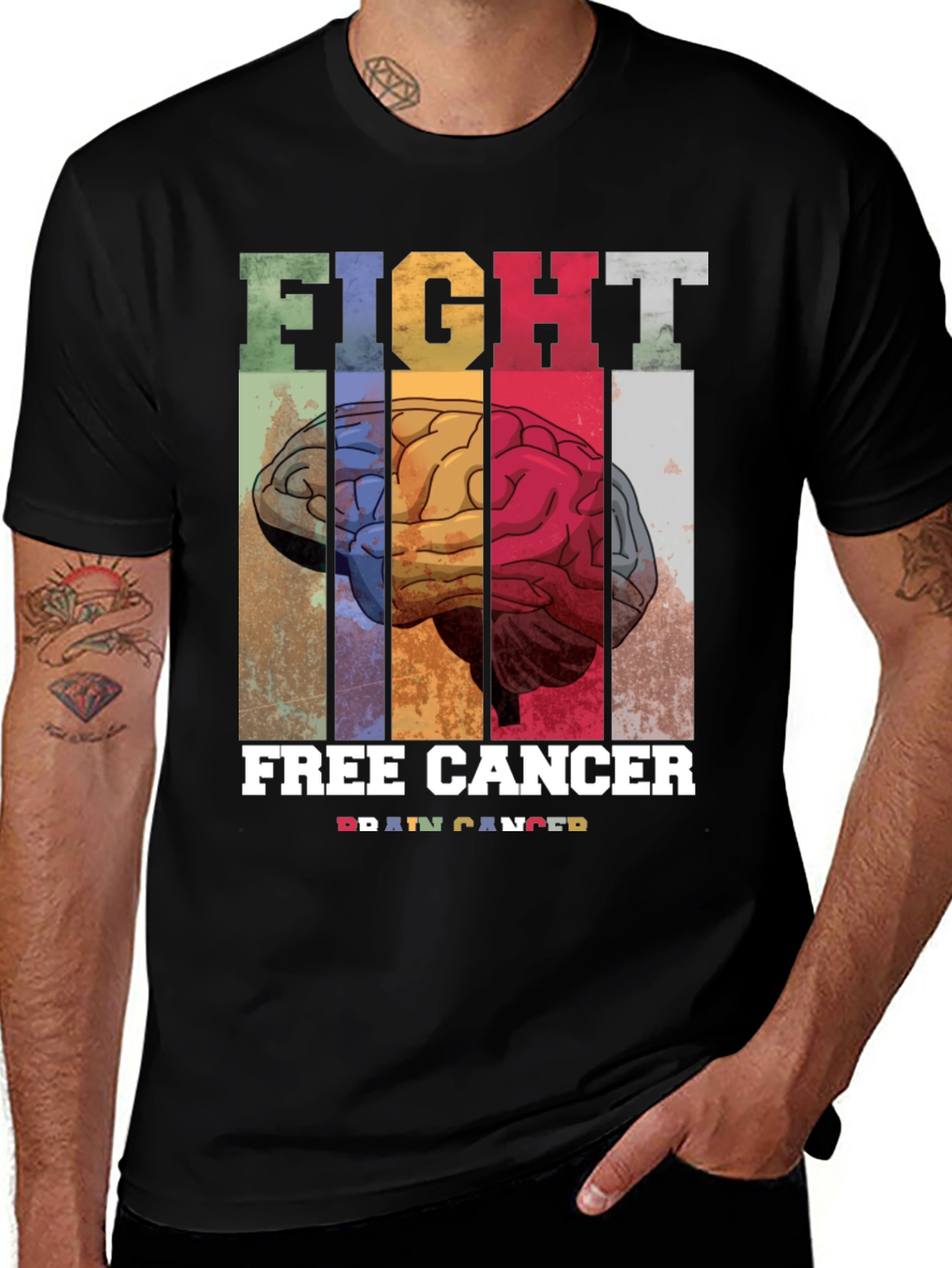 Fight Free Cancer Brain T-Shirt