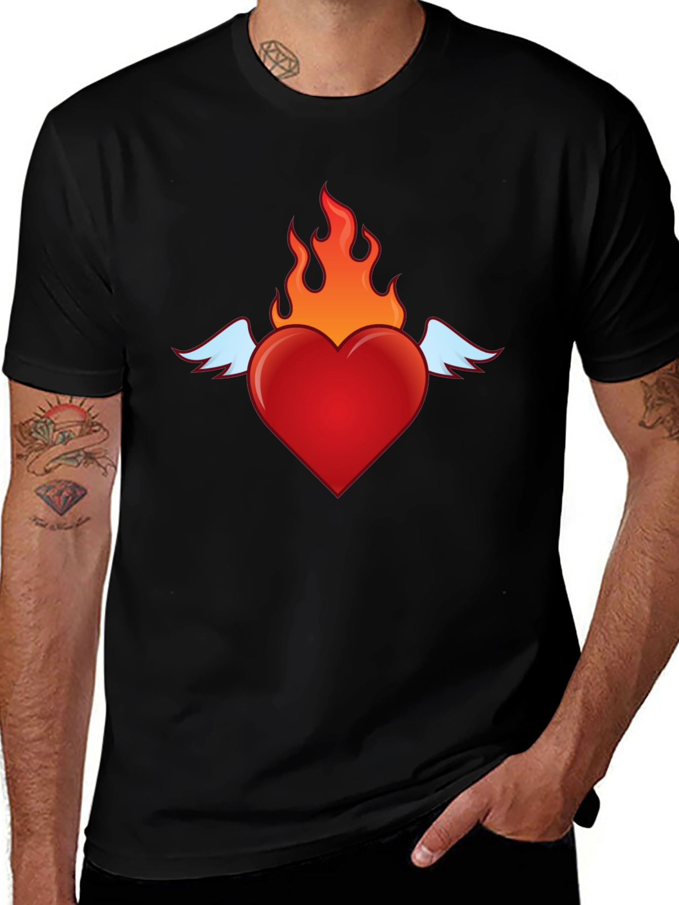 Variant 18 of Fiery Heart T-Shirt - Unique Graphic Tee