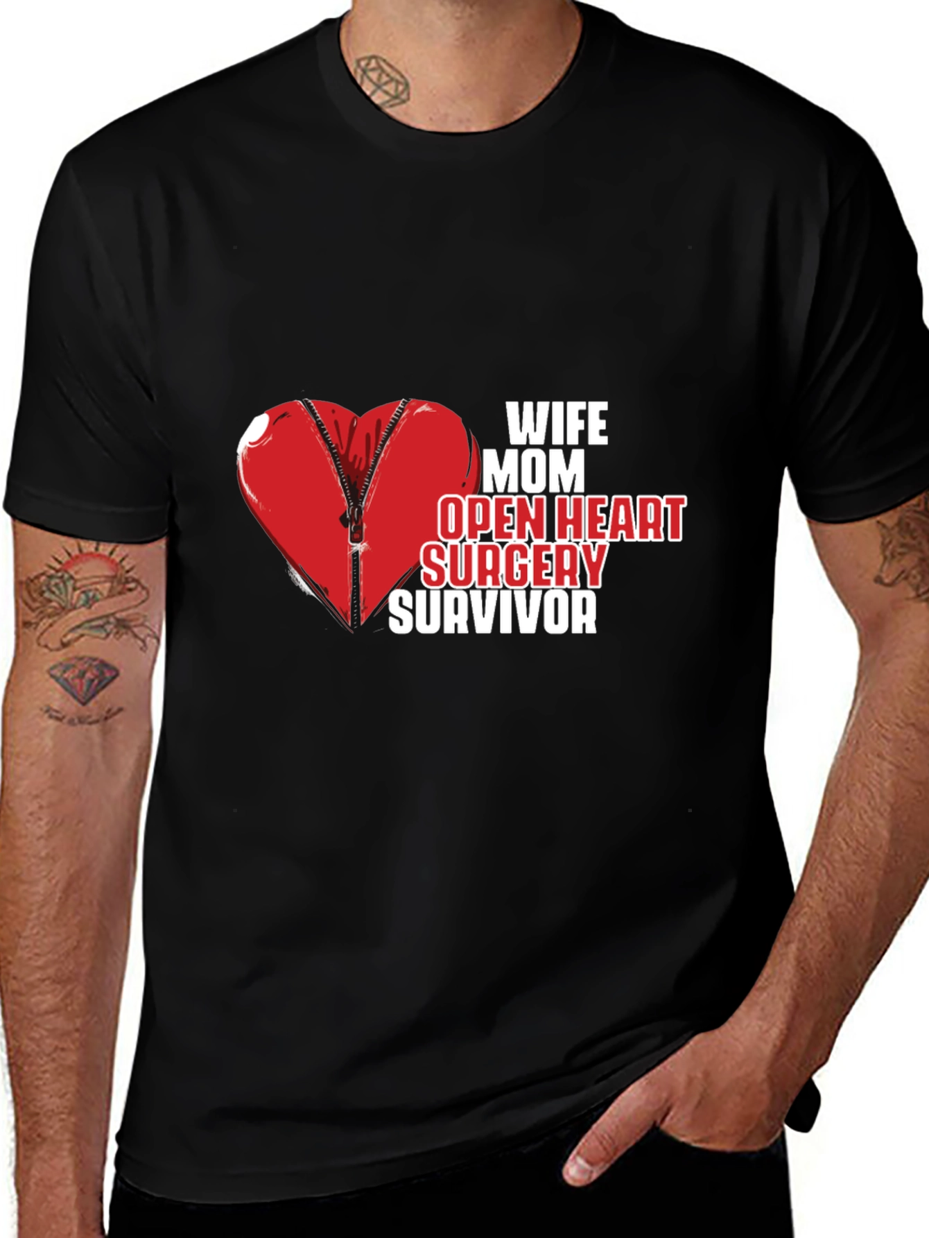 Wife Mom Open Heart Surgery Survivor Tee