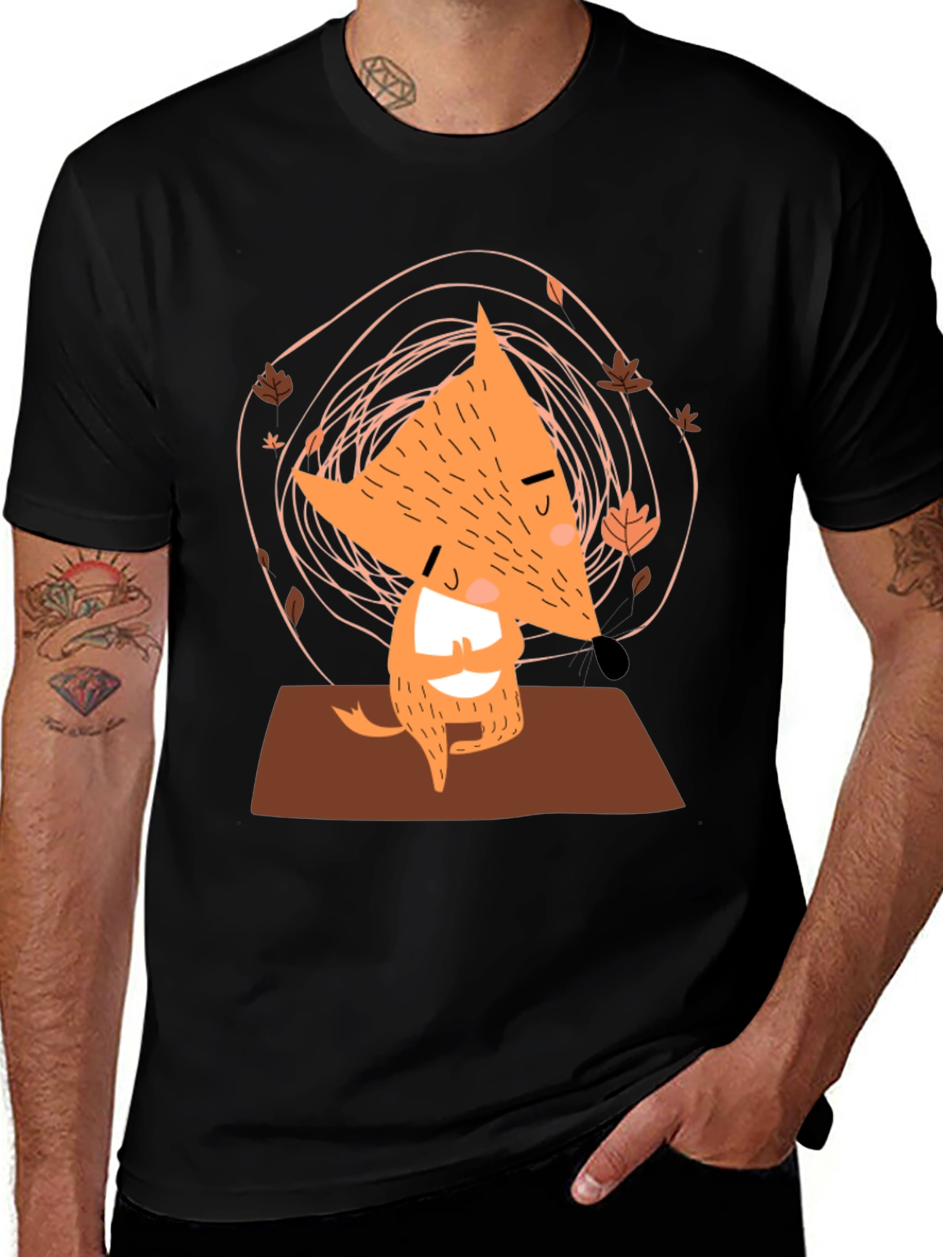 Zen Fox Meditation T-Shirt - Relaxed & Stylish Tee