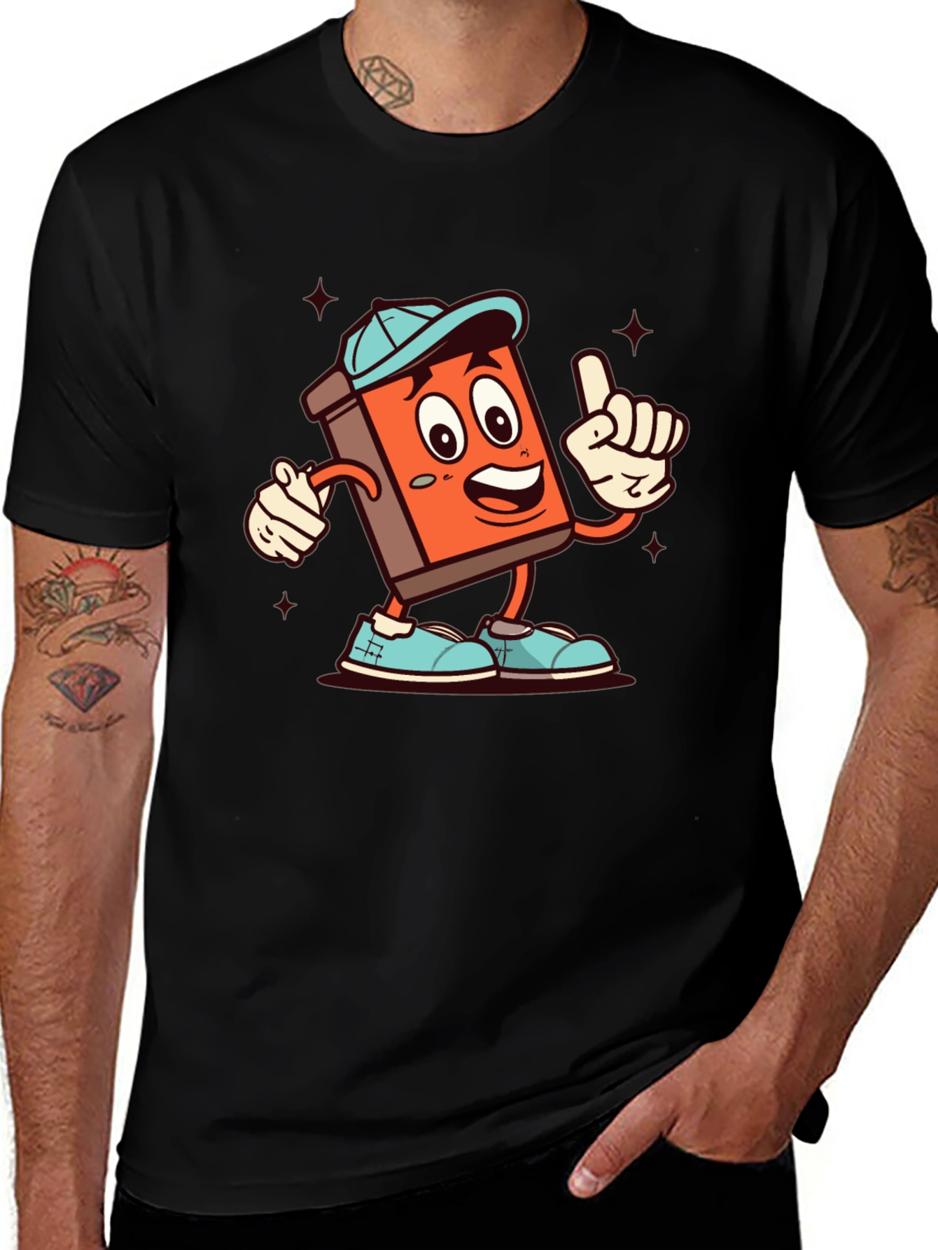 Variant 21 of Cartoon Book Character Black T-Shirt