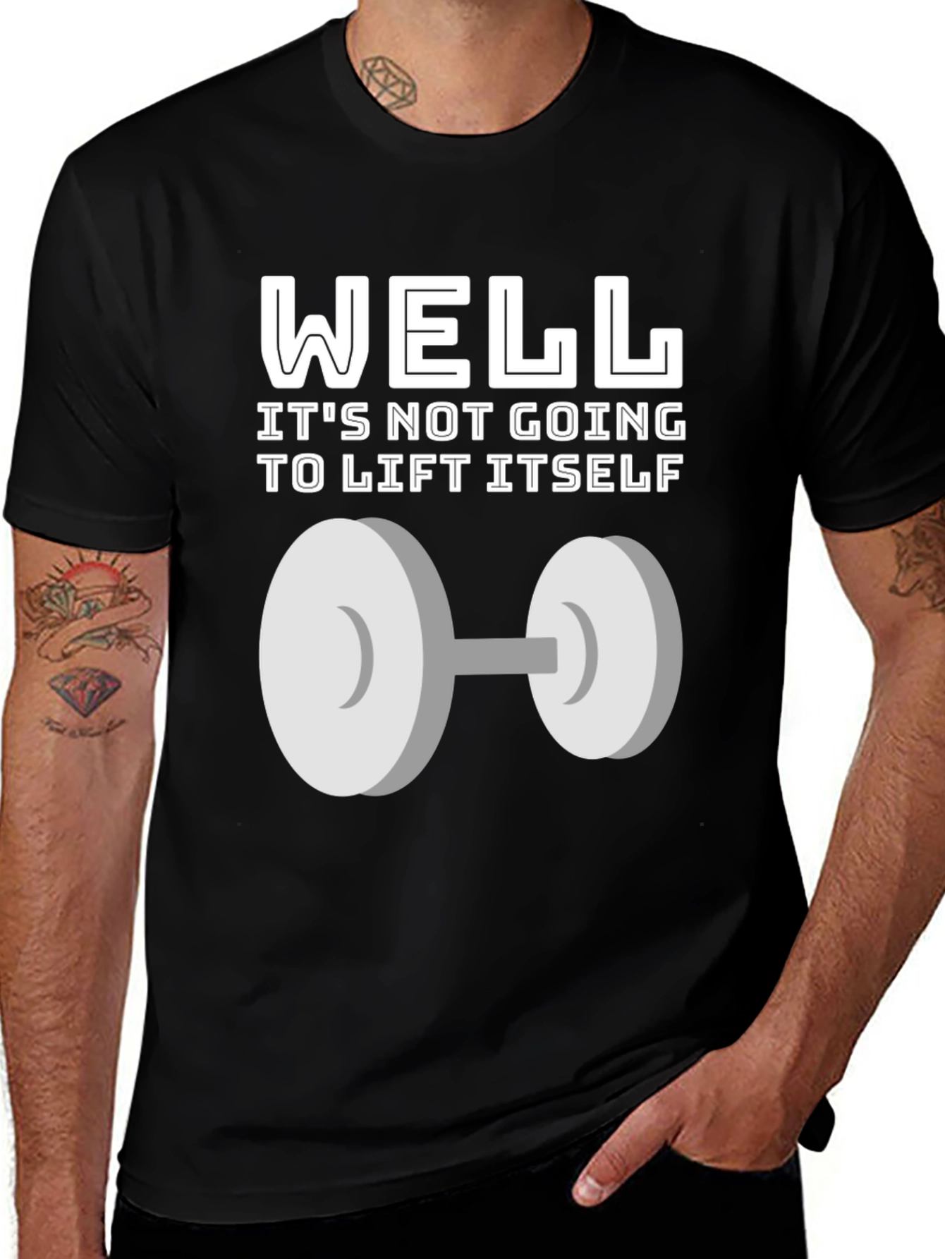 Variant 24 of Funny Gym Workout T-Shirt - It's Not Going to Lift Itself