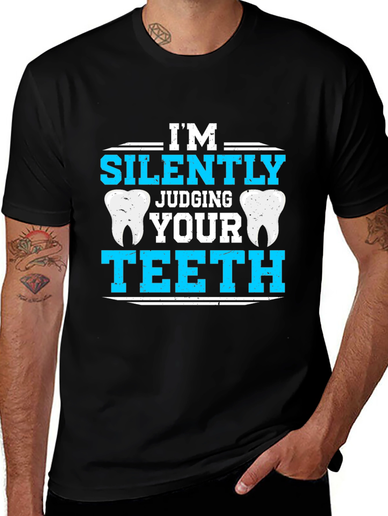 Silently Judging Your Teeth Graphic Tee - Dentist Humor