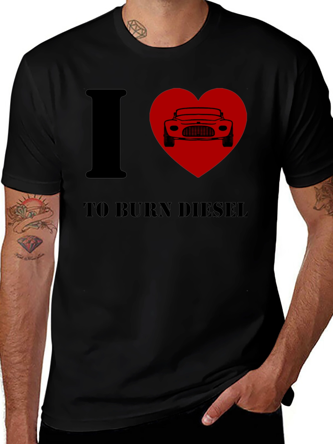 Variant 21 of I Heart To Burn Diesel T-Shirt - Black