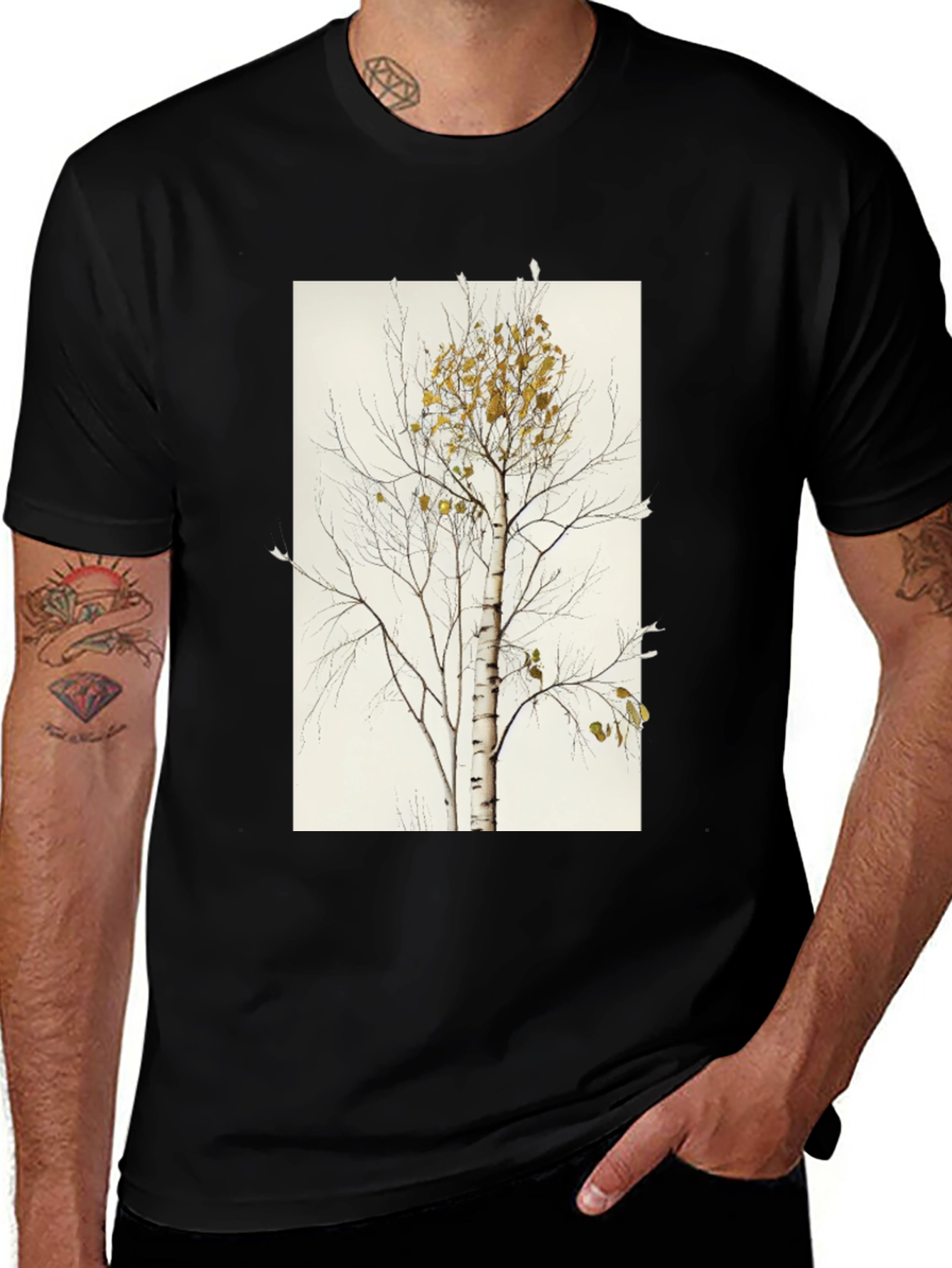 Birch Tree Graphic Tee - Nature Inspired Style