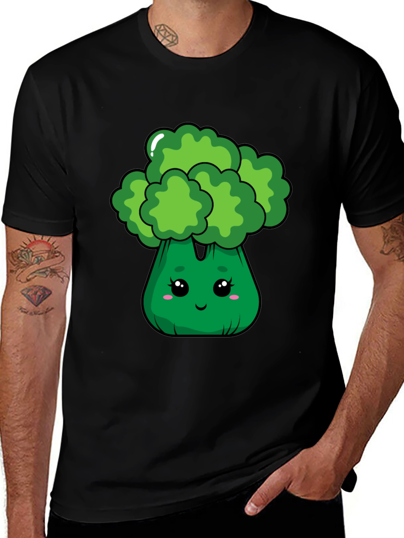 Variant 24 of Cute Broccoli Cartoon Graphic T-Shirt