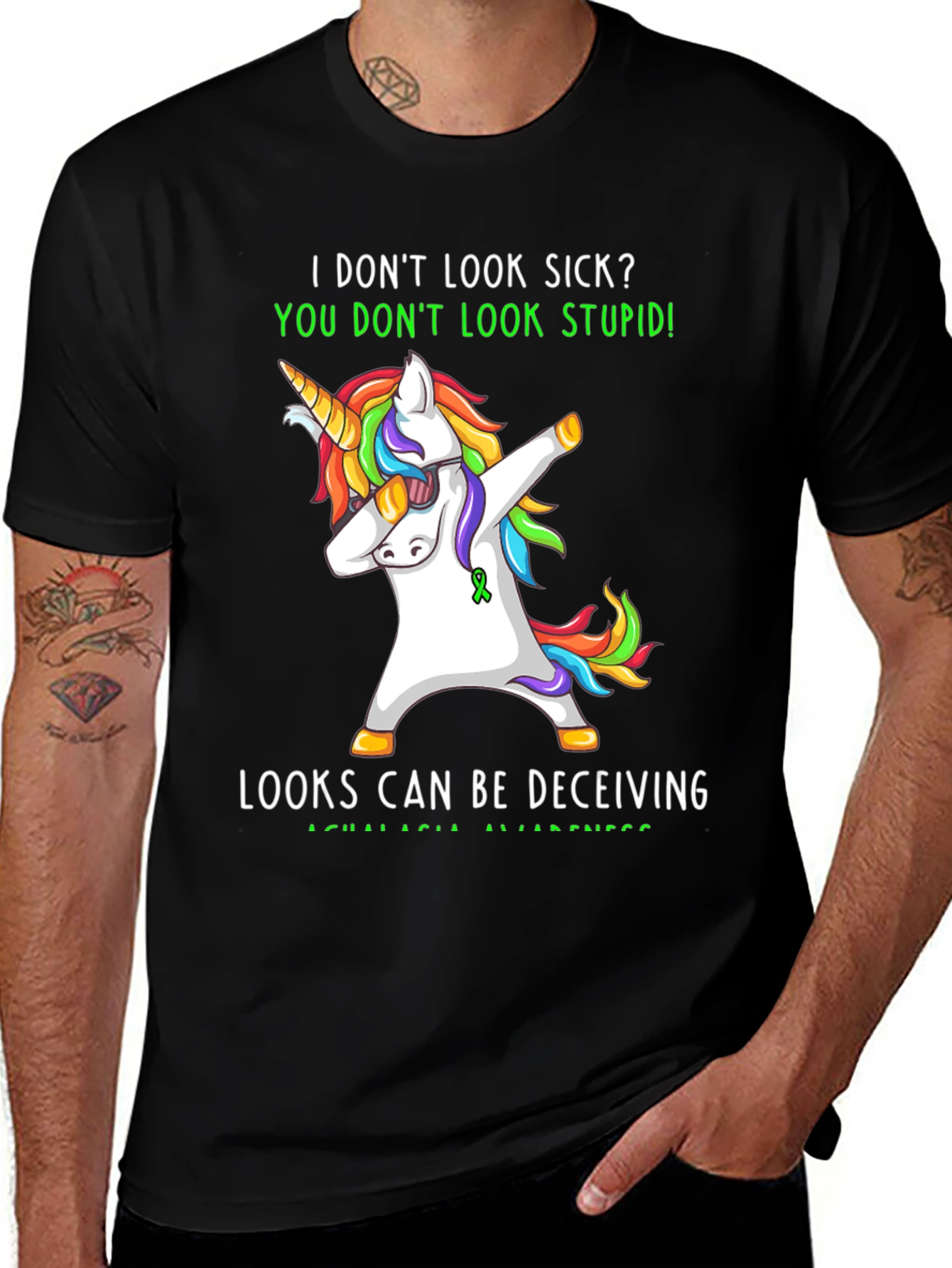 Variant 26 of Unicorn Dabbing Achalasia Awareness T-Shirt