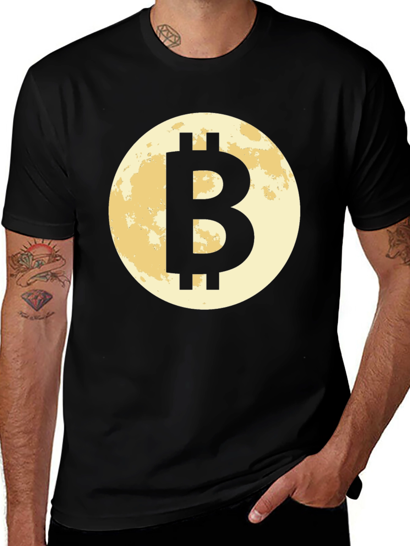 Variant 18 of Bitcoin Moon Black T-Shirt Cryptocurrency BTC Crypto
