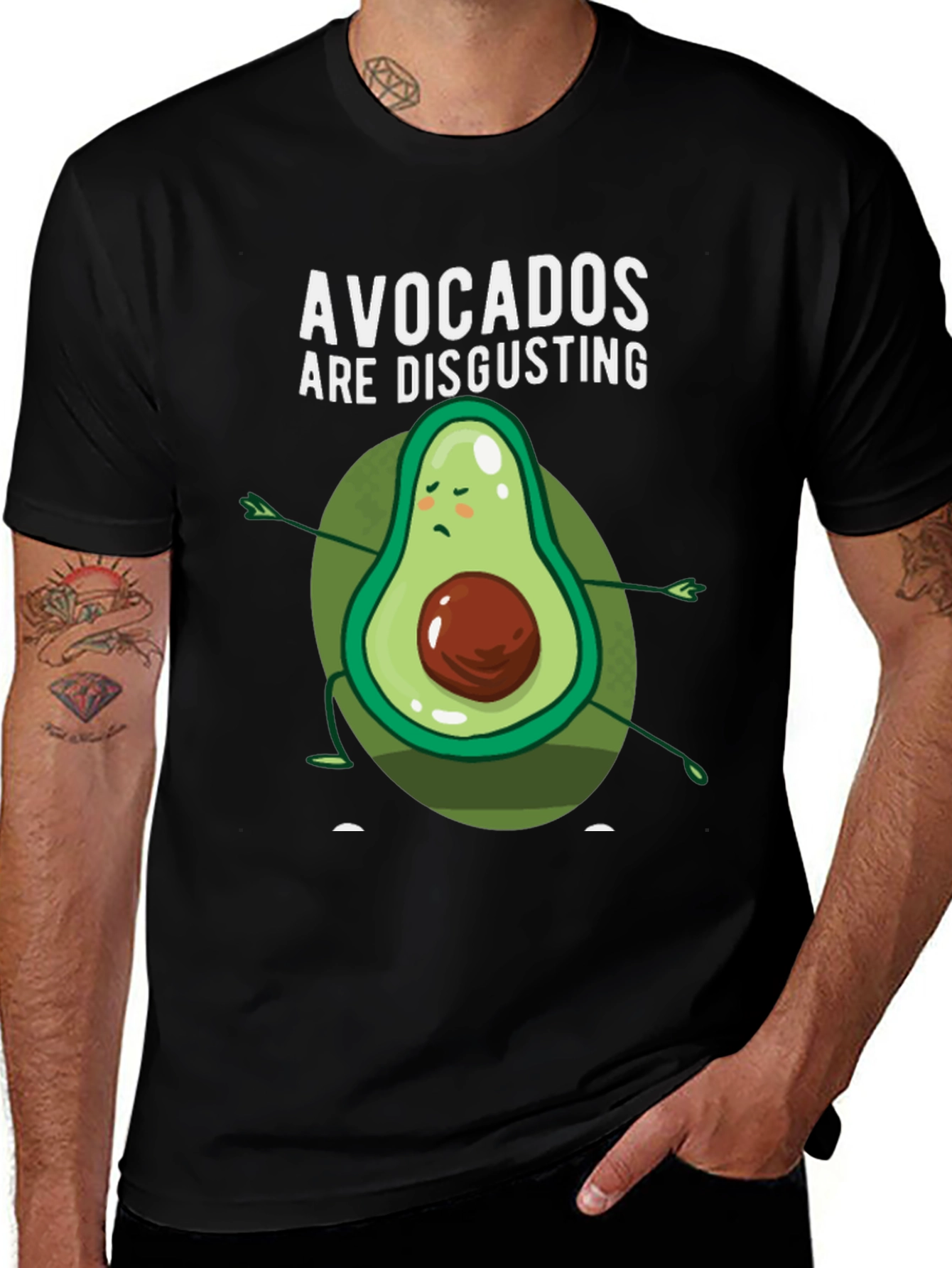 Variant 26 of Funny Avocado Graphic Tee - 'Avocados Are Disgusting' T-Shirt