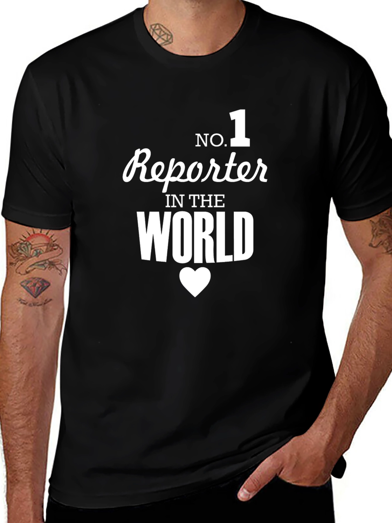 Black No. 1 Reporter in the World - Novelty T-Shirt main image