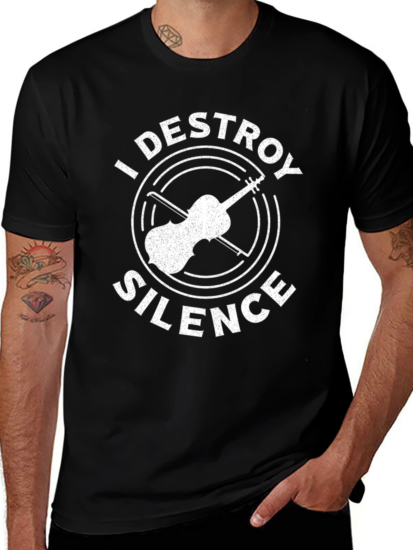 Variant 22 of I Destroy Silence Graphic Tee - Musician T-Shirt