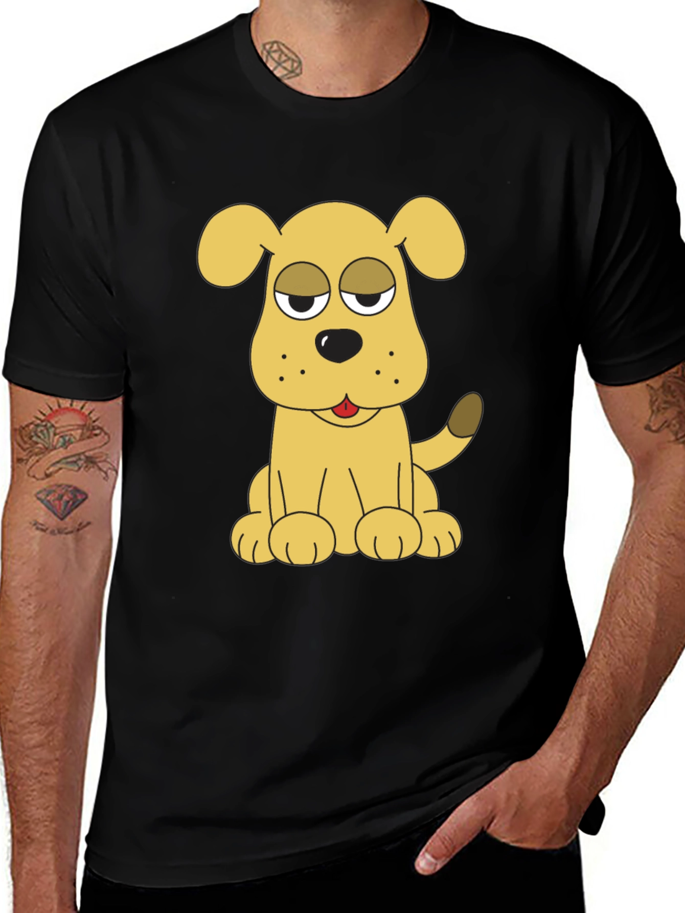 Variant 22 of Dog Cartoon Black T-Shirt