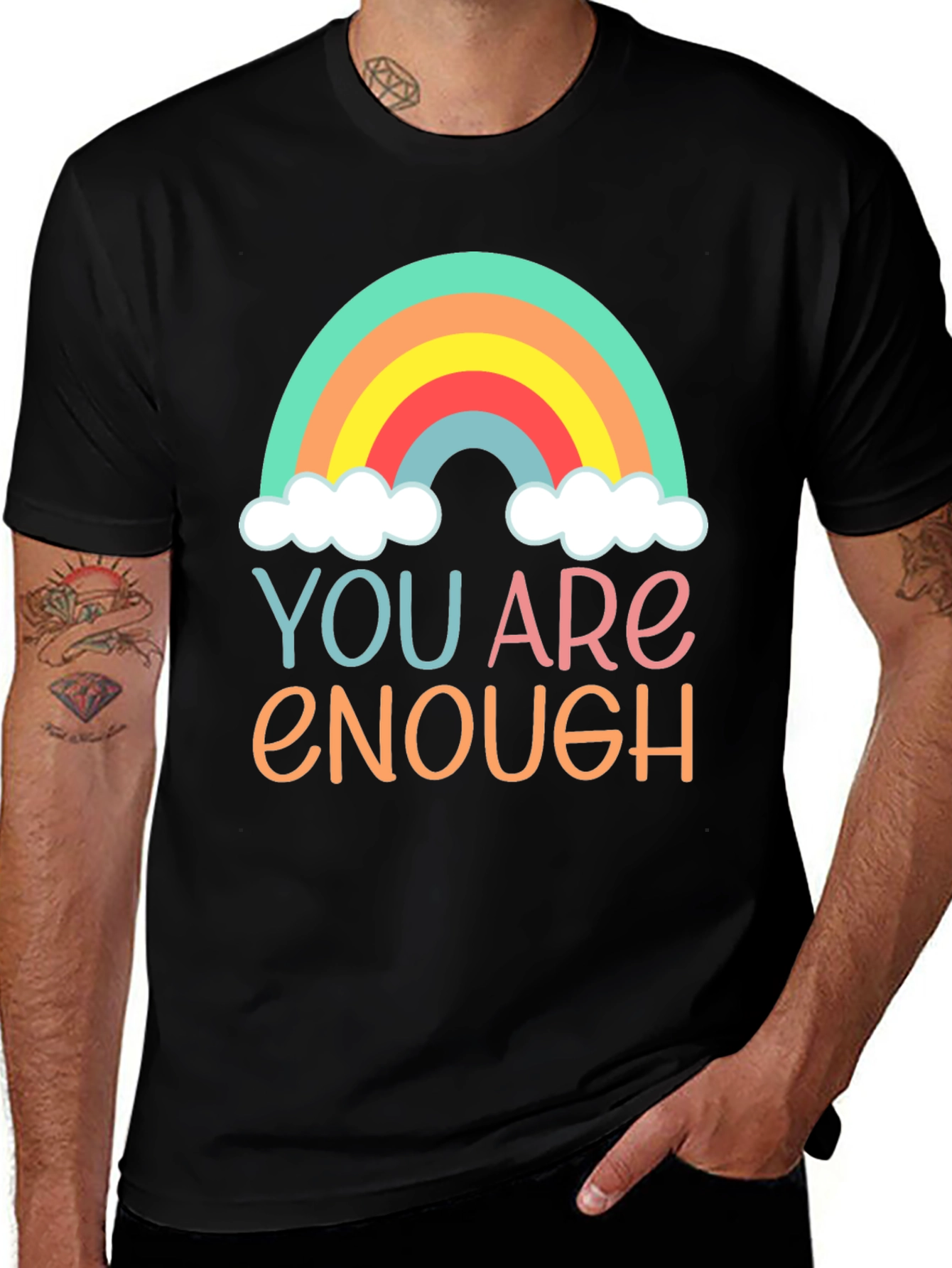 Variant 27 of You Are Enough Rainbow Graphic Tee