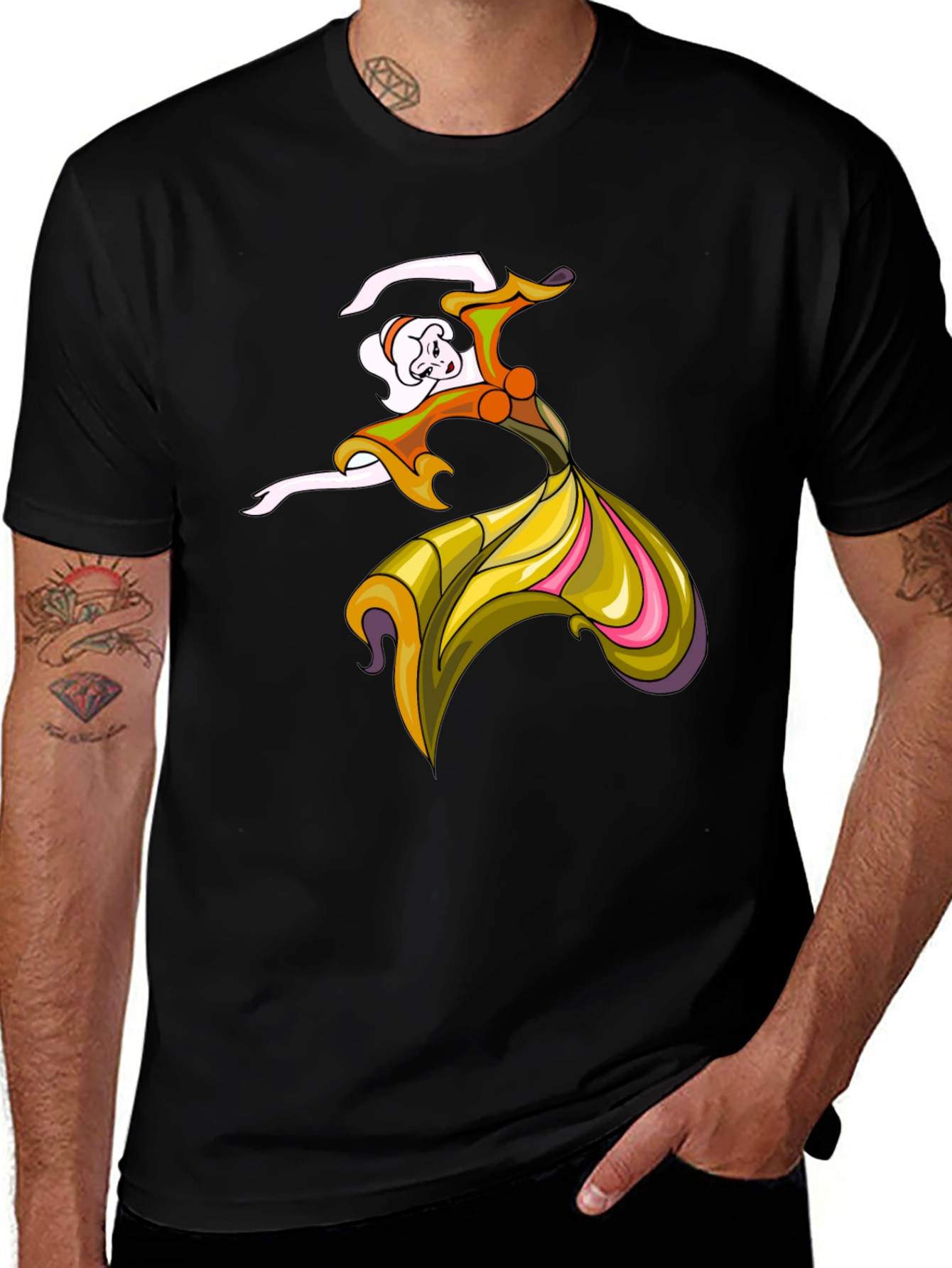 Variant 16 of Vintage Dancer Graphic Tee - Black Unisex T-Shirt