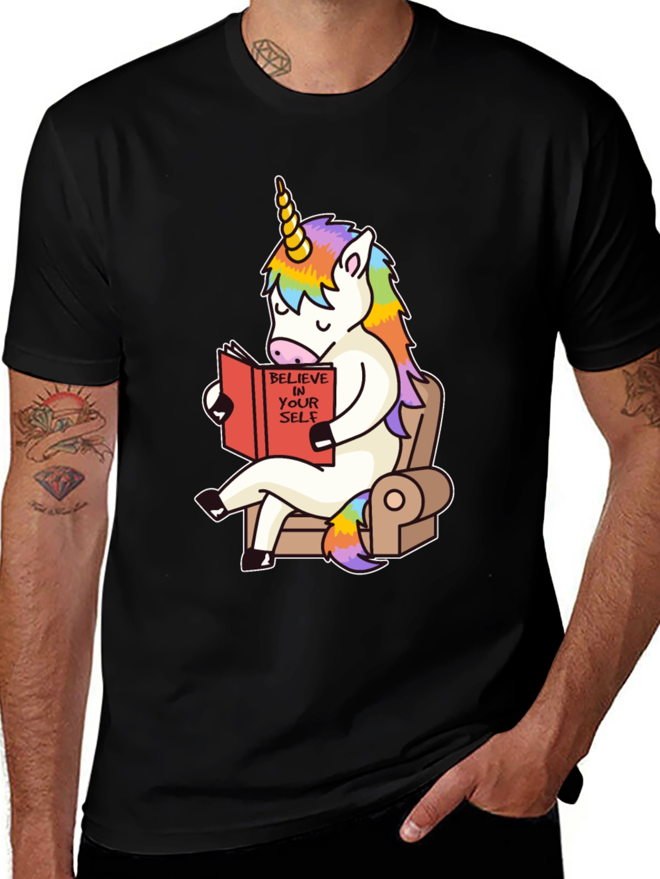 Variant 19 of Unicorn Reading Book Graphic Tee