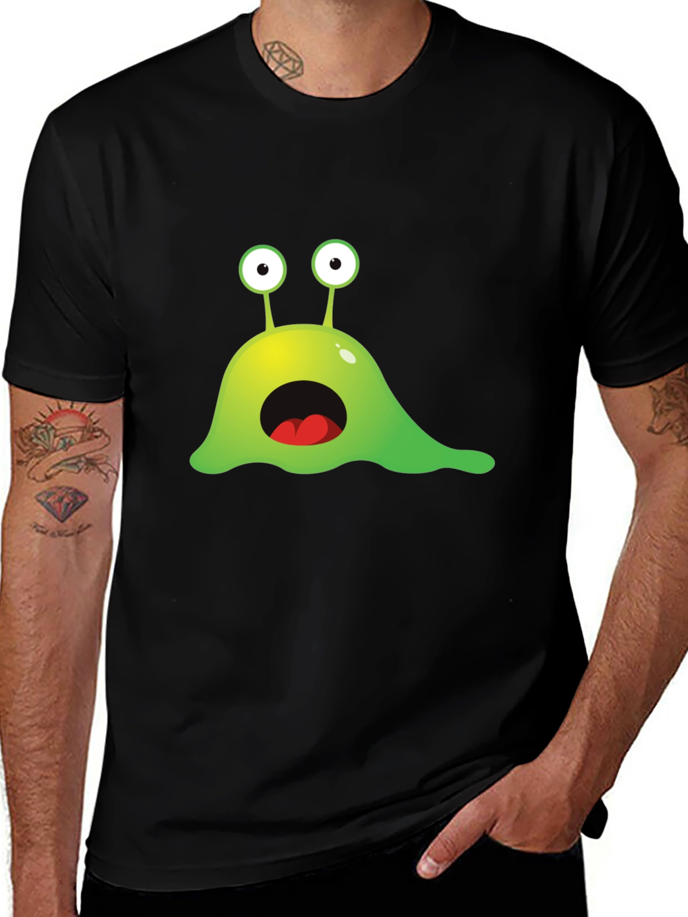 Variant 5 of Funny Alien Slime Graphic T-Shirt