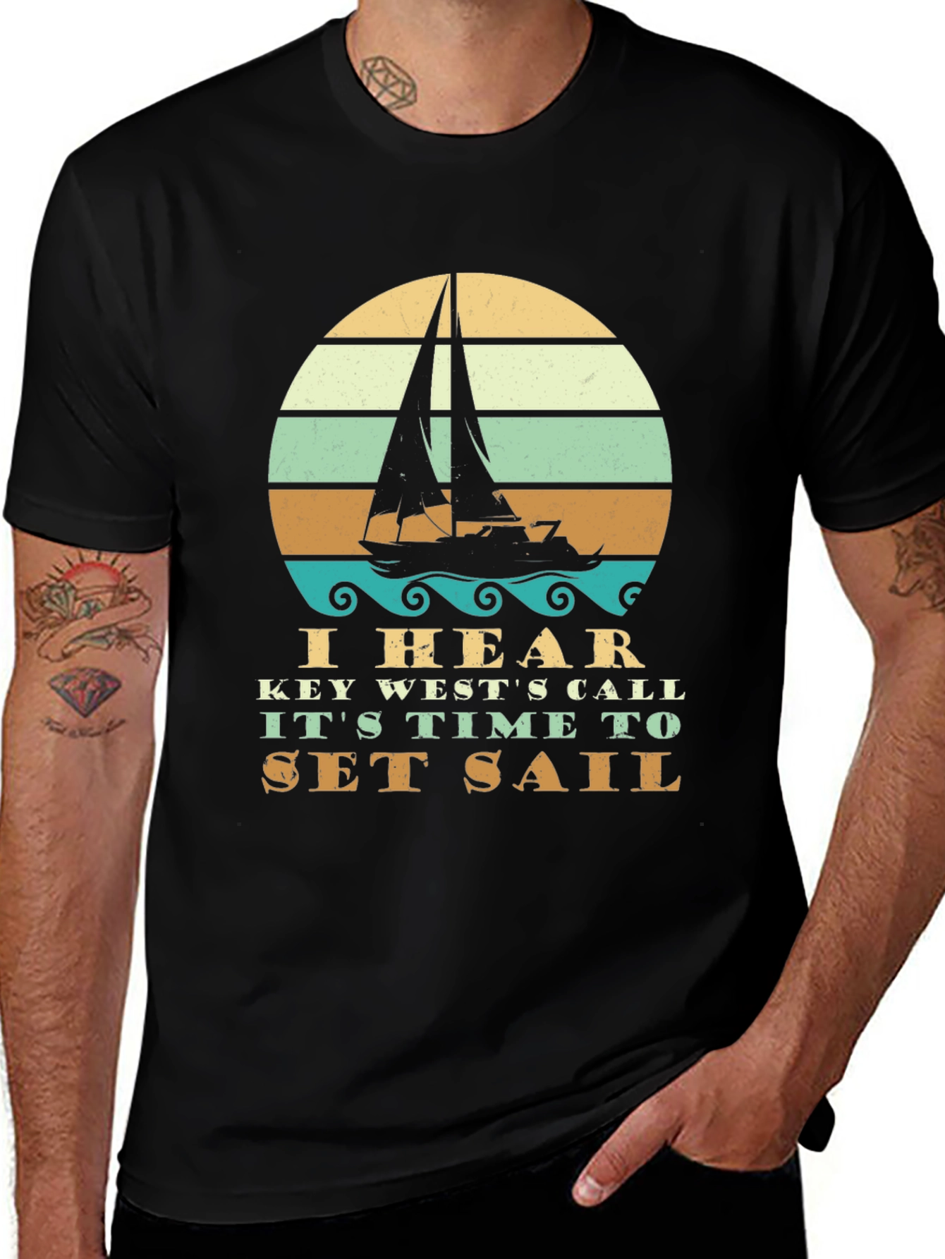 Variant 20 of Key West Sailing T-Shirt - Set Sail!