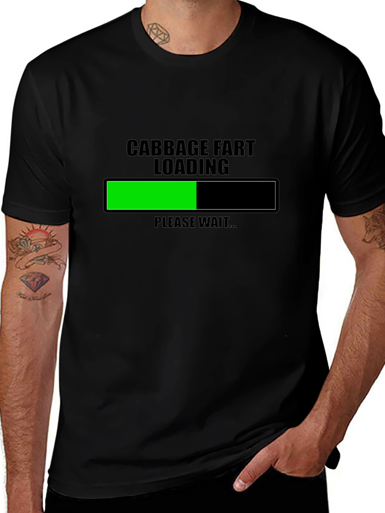 Variant 23 of Cabbage Fart Loading Funny Graphic T-Shirt