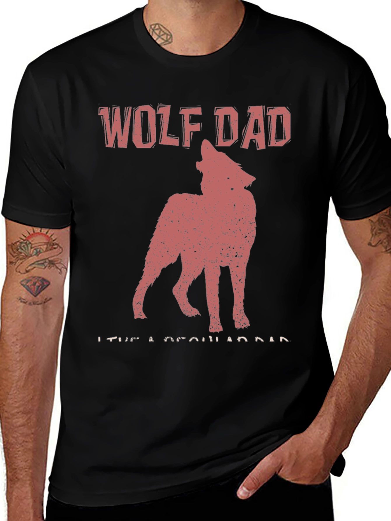 Variant 10 of Wolf Dad T-Shirt - Black