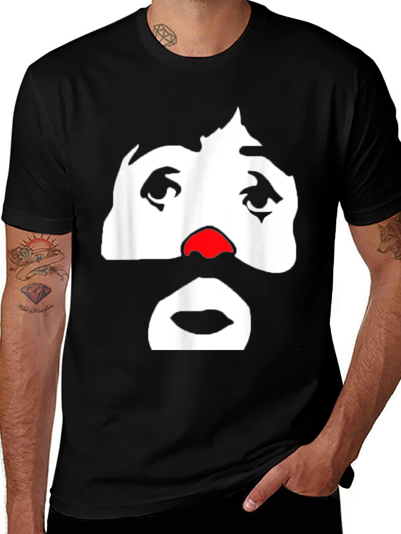 Variant 22 of Clown Face Graphic Tee - Black Cotton T-Shirt