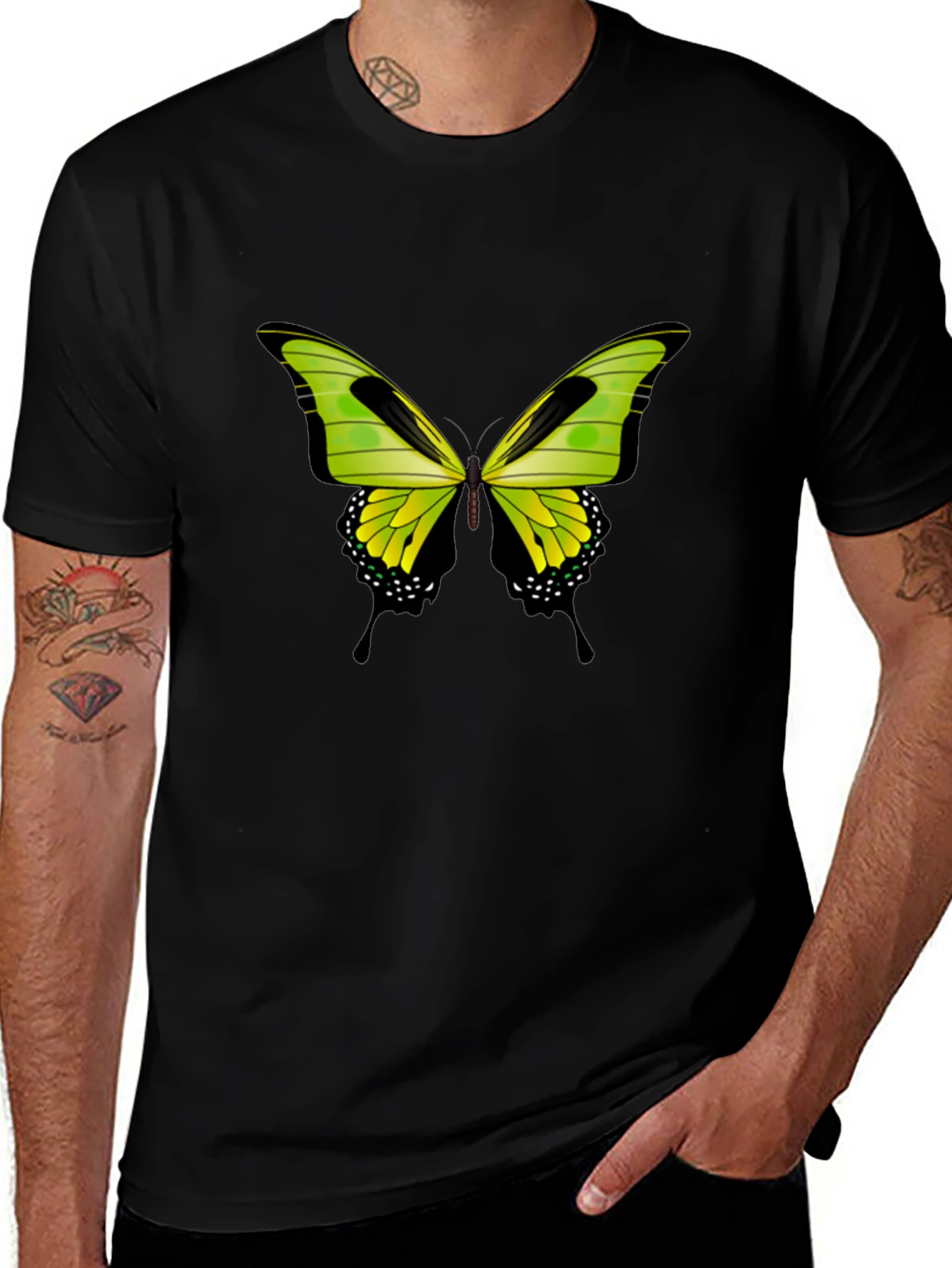 Variant 9 of Butterfly Graphic T-Shirt - Stylish Black Tee
