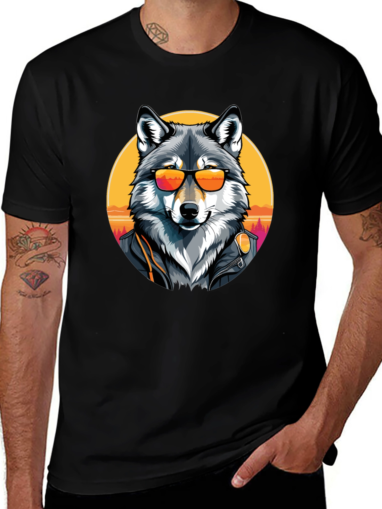 Variant 9 of Wolf in Sunglasses Graphic Tee