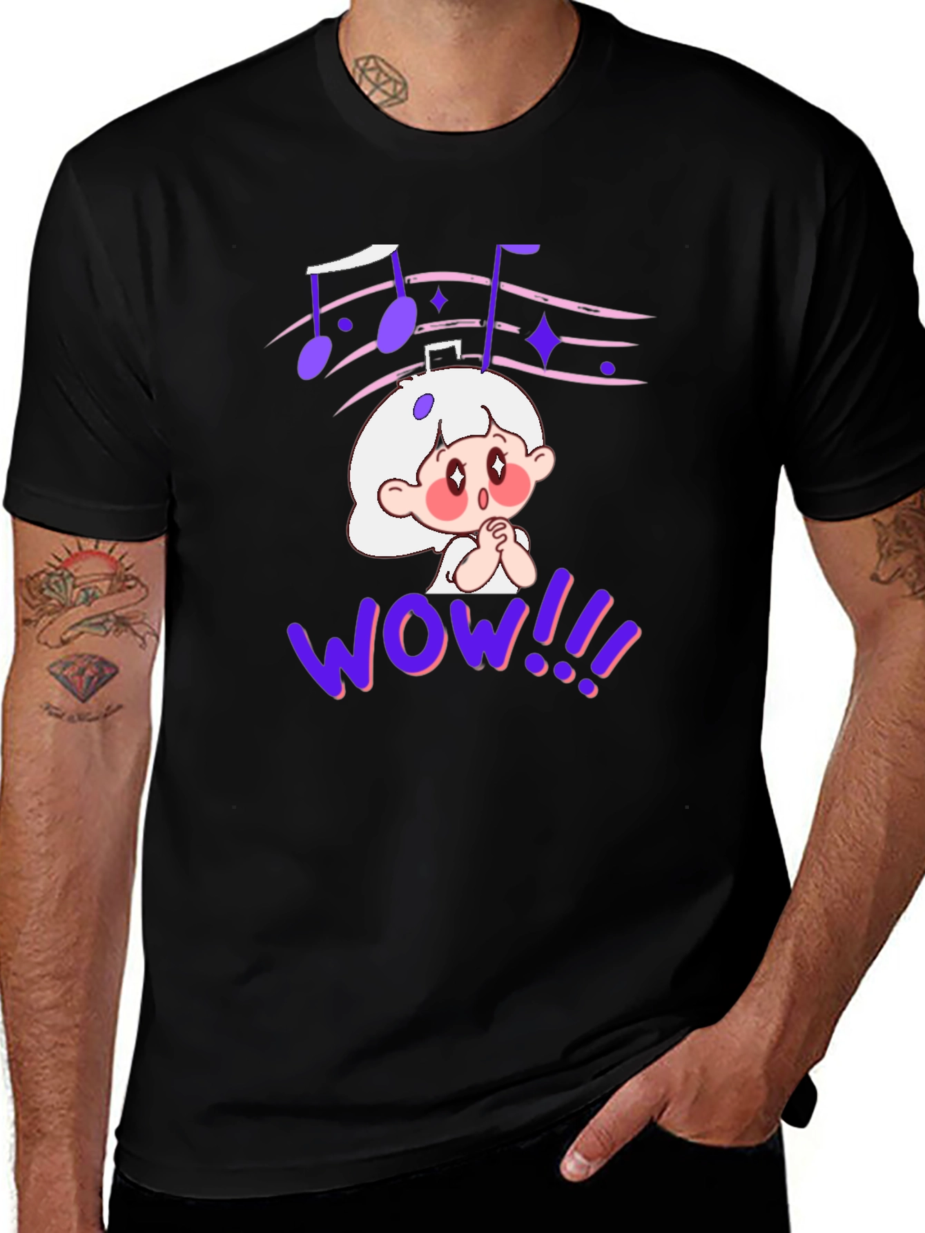 Cartoon Graphic Tee - Anime Music Lover Shirt